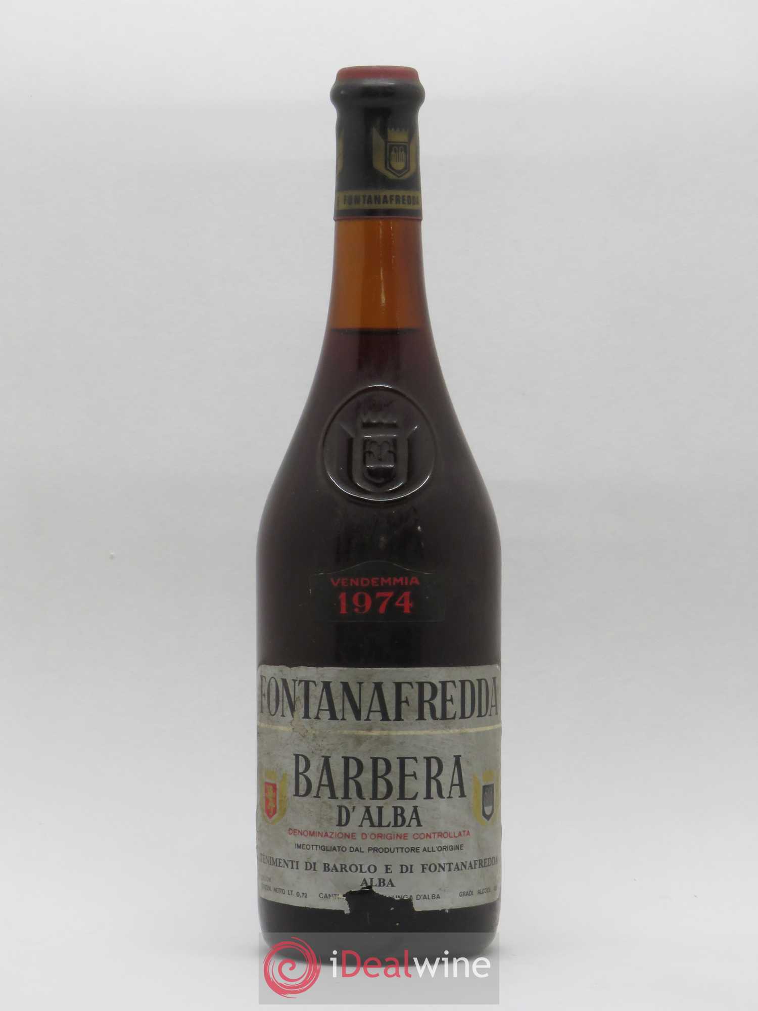 Barbera d'Alba DOC Fontanafredda 1974 - Lot de 1 bouteille - 0