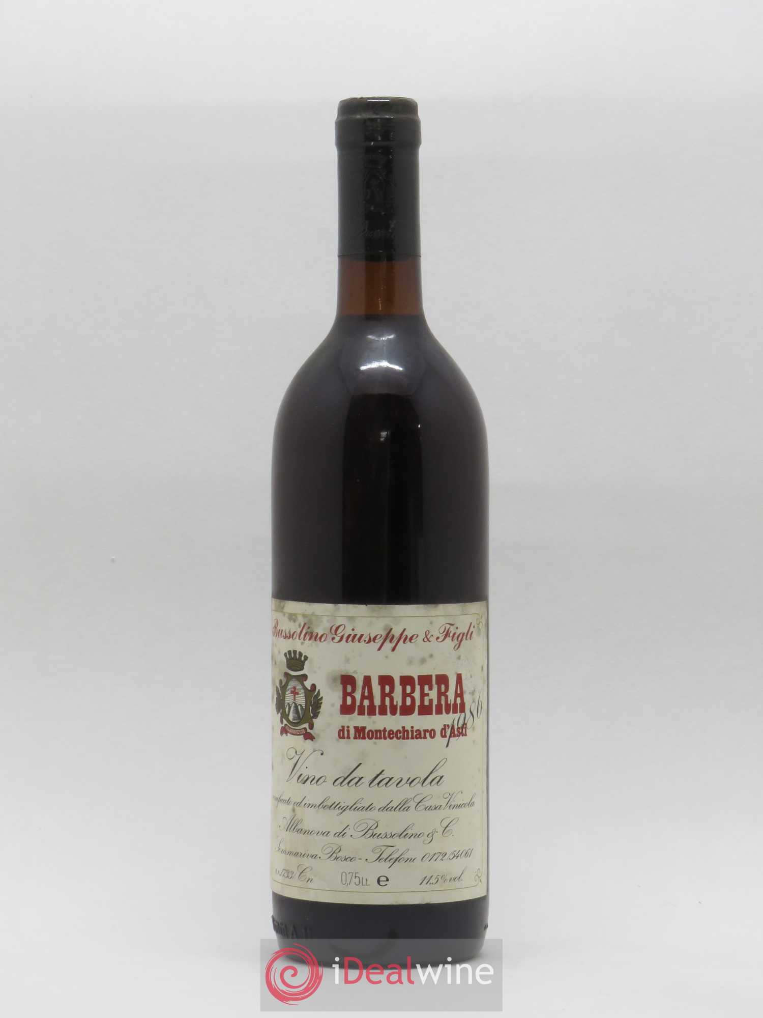 Italie Barbera Di Montechiaro d'Asti Bussolino Giuseppe & Figli 1986 - Posten von 1 Flasche - 0