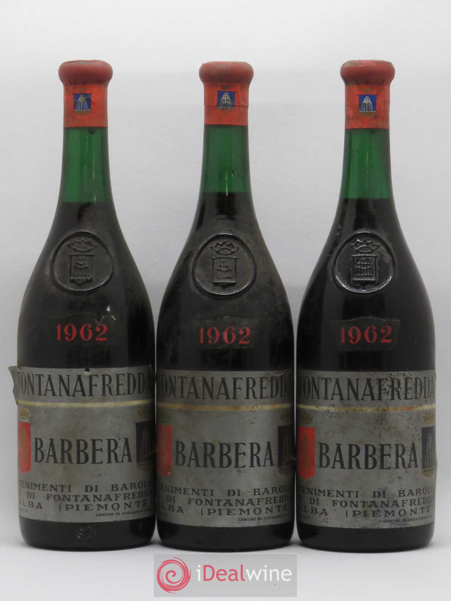 Barbera d'Alba DOC Fontanafredda 1962 - Lot de 3 bouteilles - 0