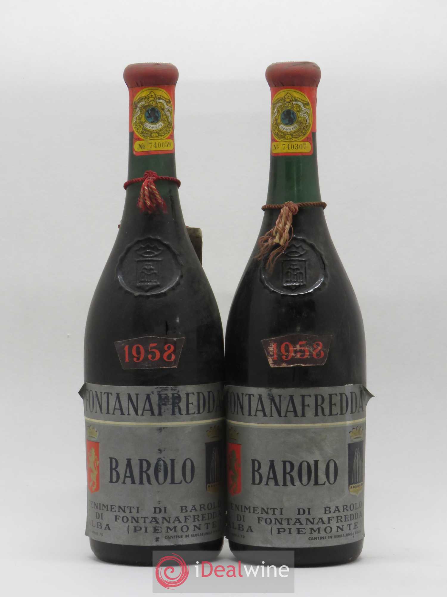 Barolo Fontanafredda 1958 - Lot de 2 bouteilles - 0