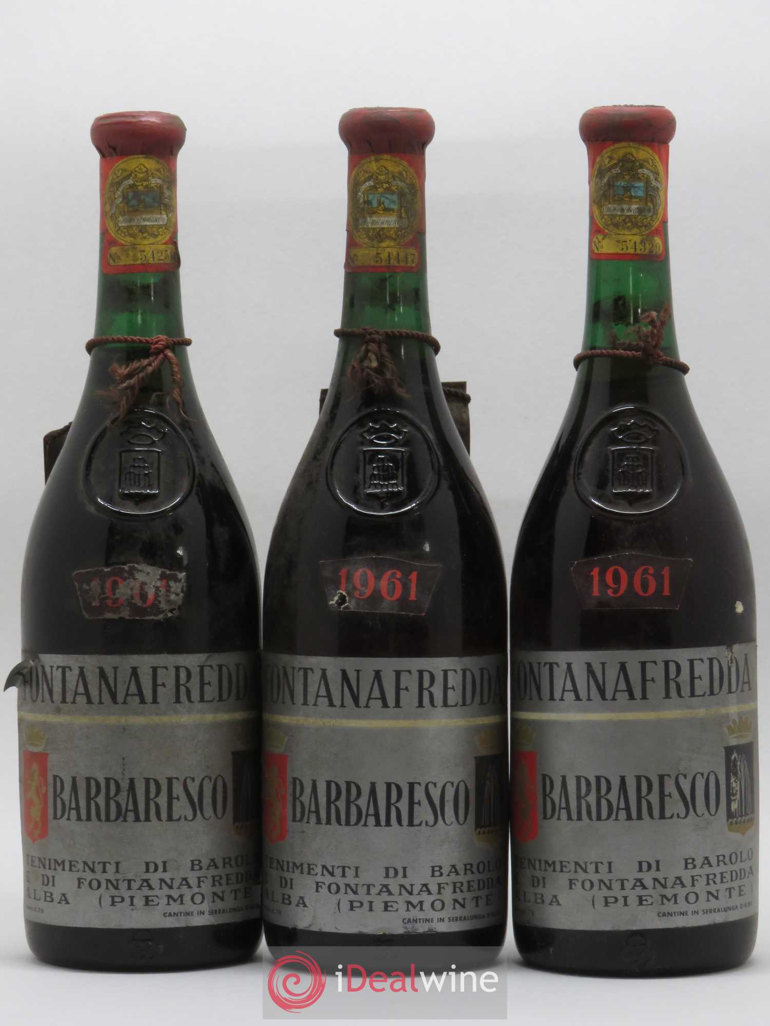 Barbaresco DOCG Fontanafredda 1961 - Lot de 3 bouteilles - 0