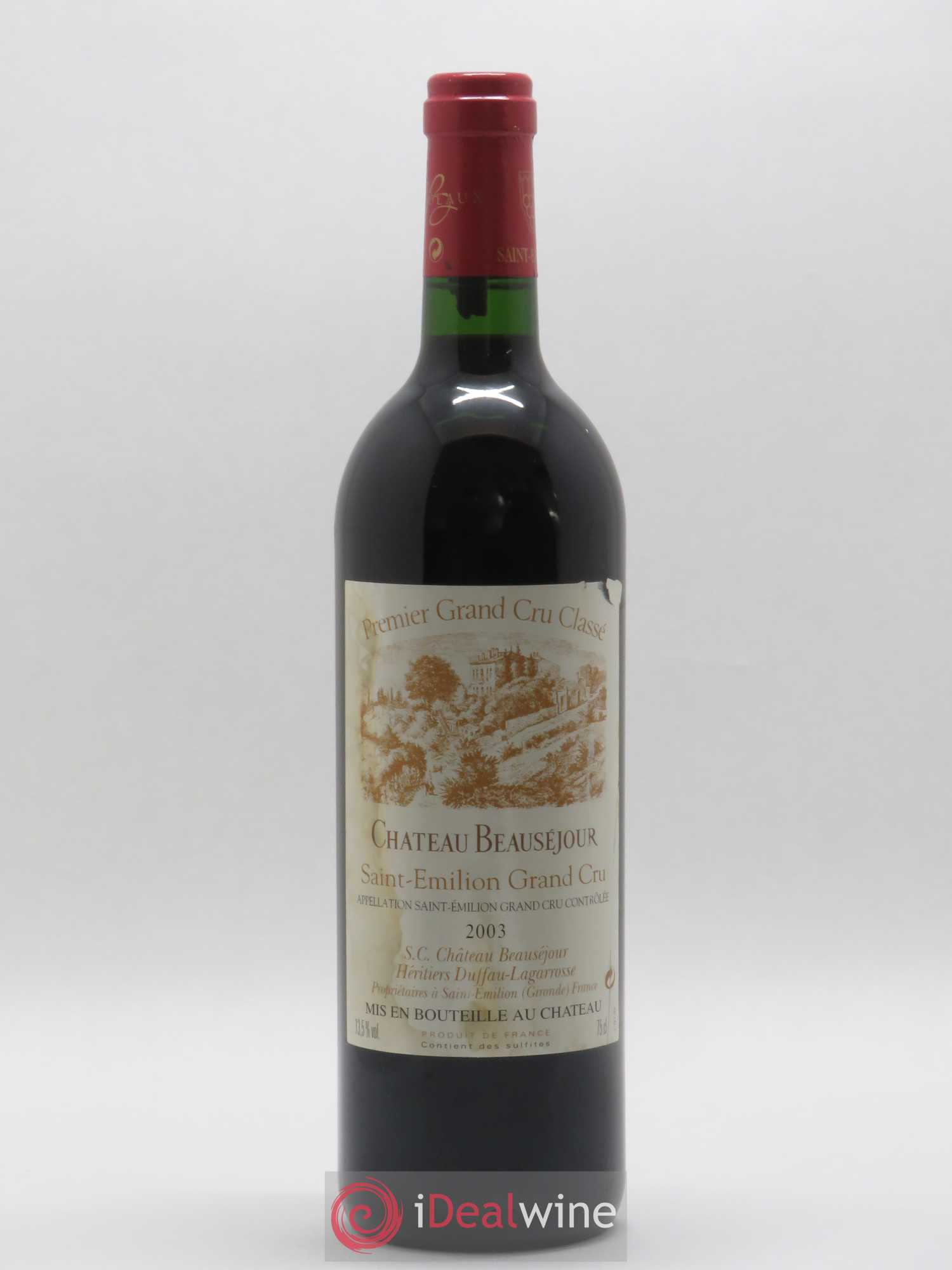 Château Beauséjour (Duffau-Lagarrosse) 1er Grand Cru Classé B 2003 - Lot de 1 bouteille - 0