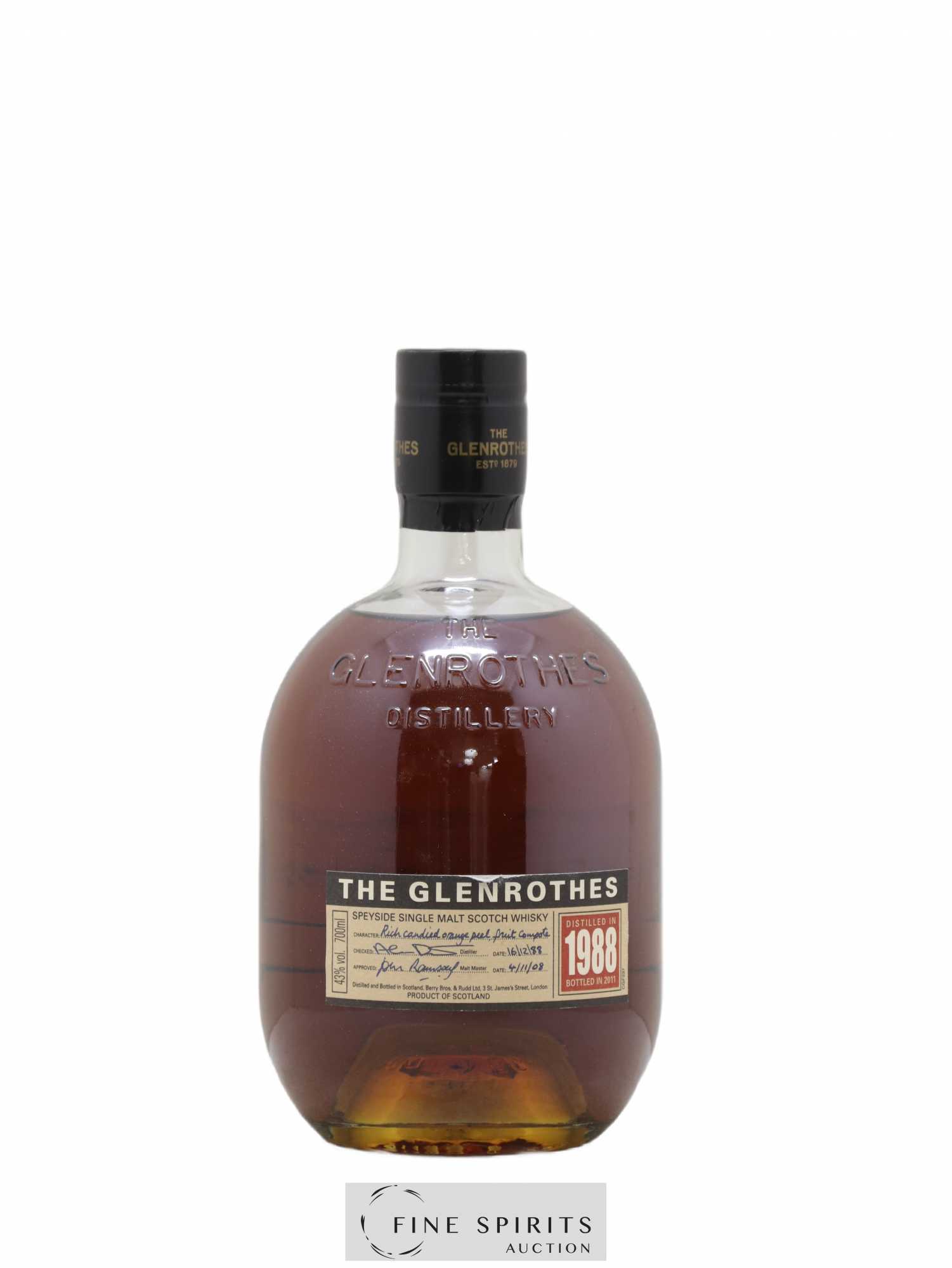 Glenrothes 1988 Of. Berry Bros & Rudd bottled 2011 - Lot of 1 bottle - 1