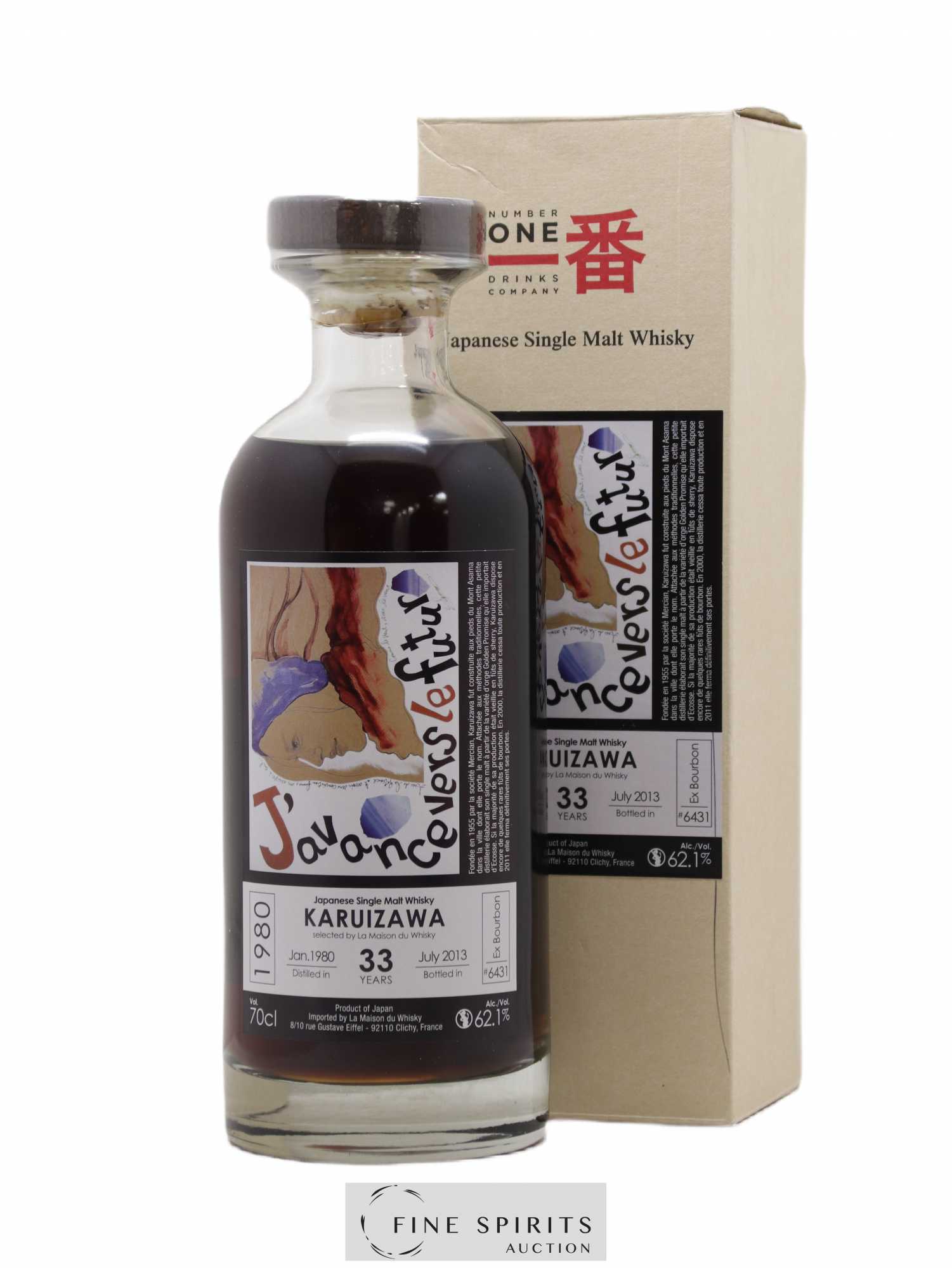 Karuizawa 33 years 1980 Number One Drinks J'avance vers le Futur Ex-Bourbon Cask n°6431 - bottled 2013 LMDW Artist - Lot of 1 bottle - 0