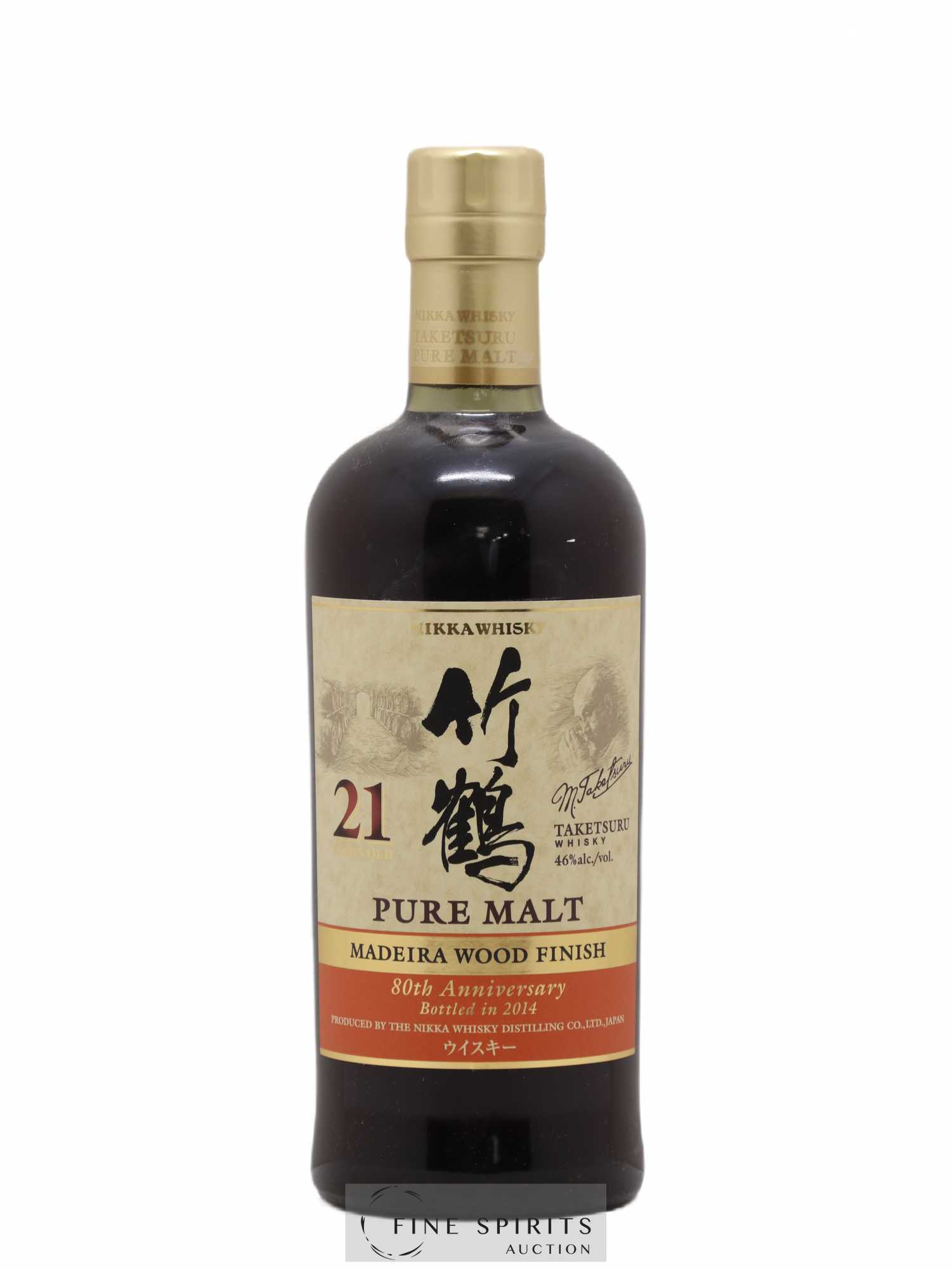 Taketsuru 21 years Of. Pure Malt Madeira Wood Finish - bottled 2014 80th Anniversary Nikka Whisky - Lot de 1 bouteille - 0