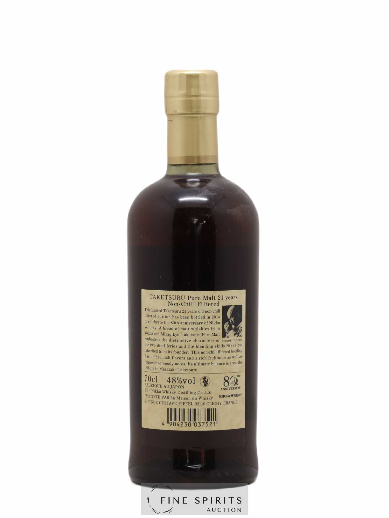 Taketsuru 21 years Of. Pure Malt Non-Chill Filtered - bottled 2014 80th Anniversary Nikka Whisky - Lot de 1 bouteille - 1