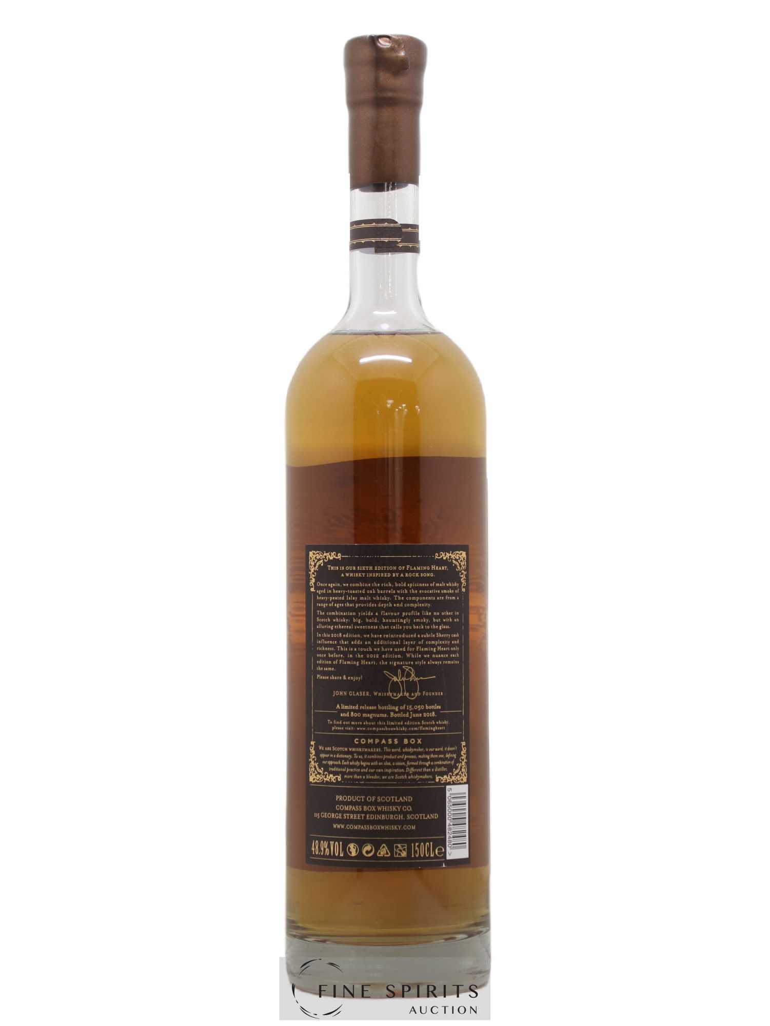 Flaming Heart Compass Box Sixth Edition One of 800 - bottled 2018 Limited Edition - Posten von 1 Magnum - 1