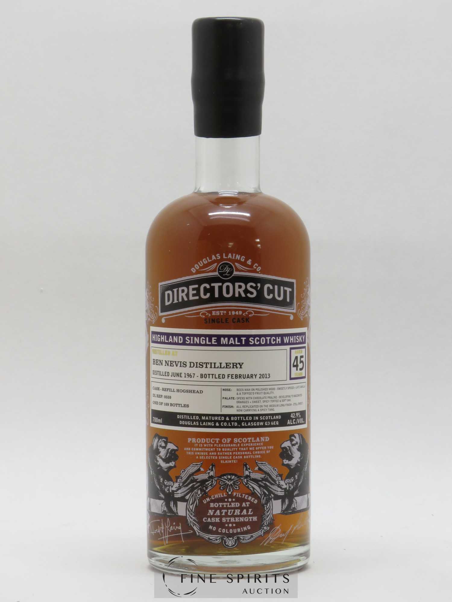 Ben Nevis 45 years 1967 Douglas Laing Director's Cut Refill Hogshead - DL Ref 9559 - One of 169 - bottled 2013 - Lot de 1 bouteille - 1