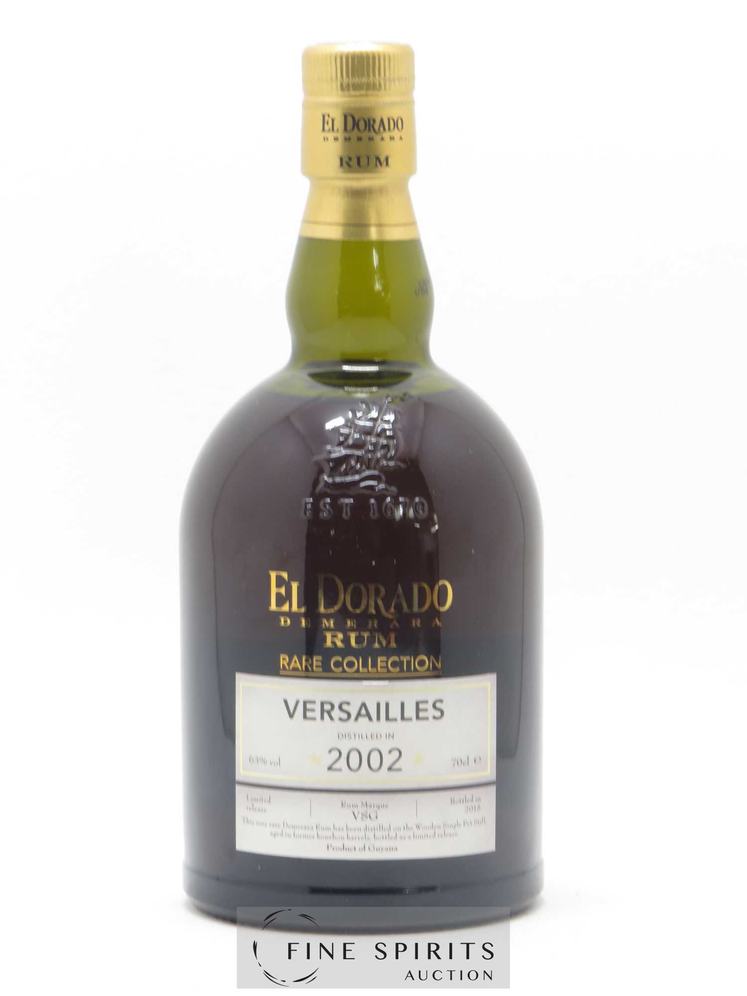 El Dorado 12 years 2002 Of. Rare Collection Versailles Rum Marque VSG - bottled in 2015 Limited Release - Lot of 1 bottle - 1