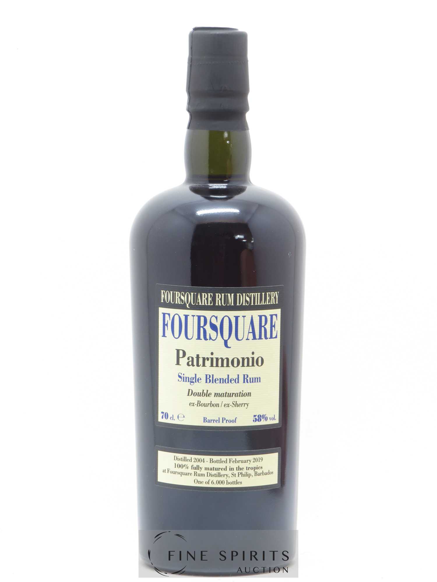 Foursquare 14 years 2004 Of. Patrimonio Double Maturation - One of 6000 - bottled 2019 Velier - Lot de 1 bouteille - 1