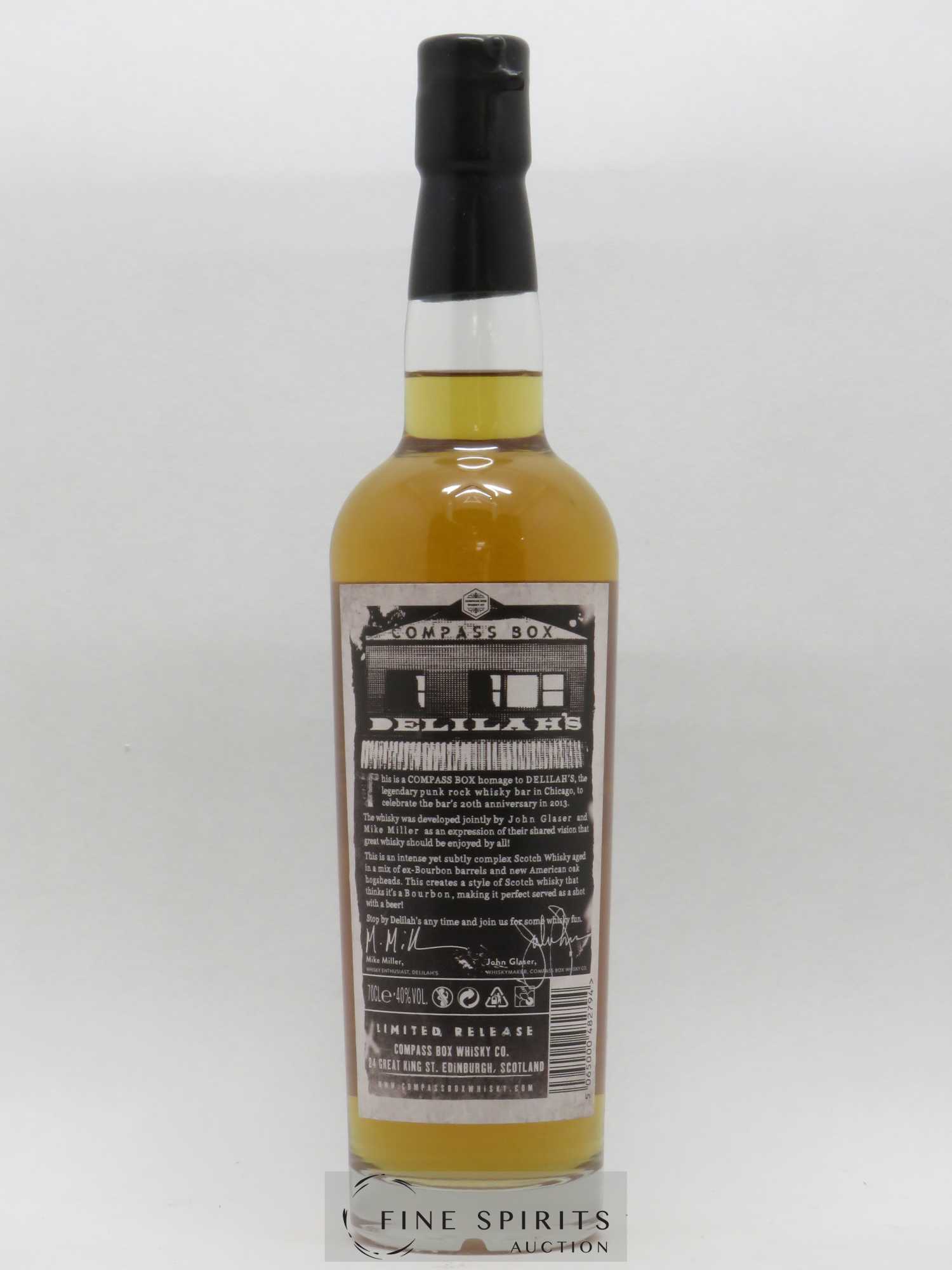 Delilah's Compass Box 20th Anniversary American Oak Aged Limited Release - Lot de 1 bouteille - 1