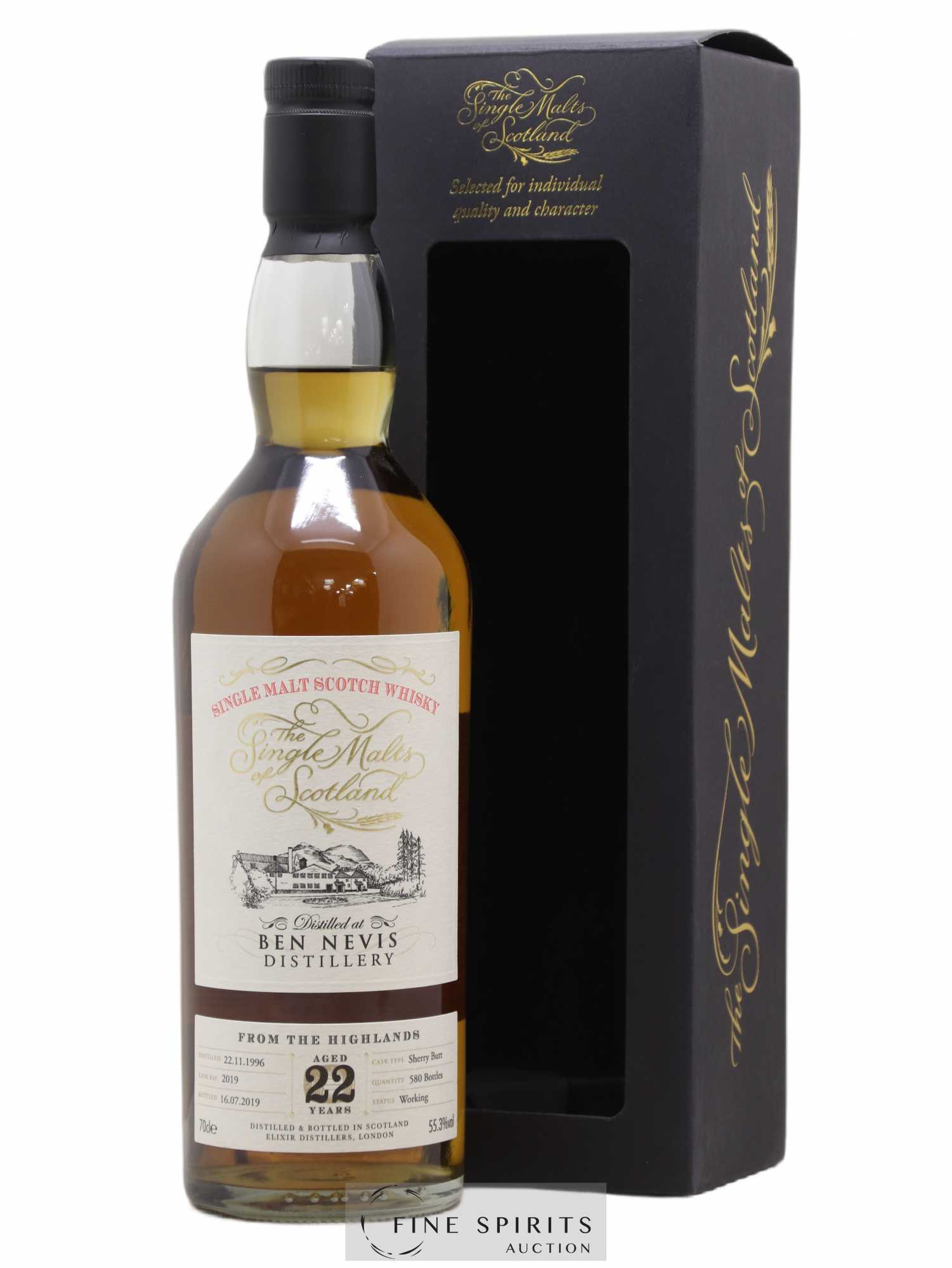 Ben Nevis 22 years 1996 Elixir Distillers Sherry Butt Cask n°2019 - One of 580 - bottled 2019 The Single Malts of Scotland - Lot de 1 bouteille - 0