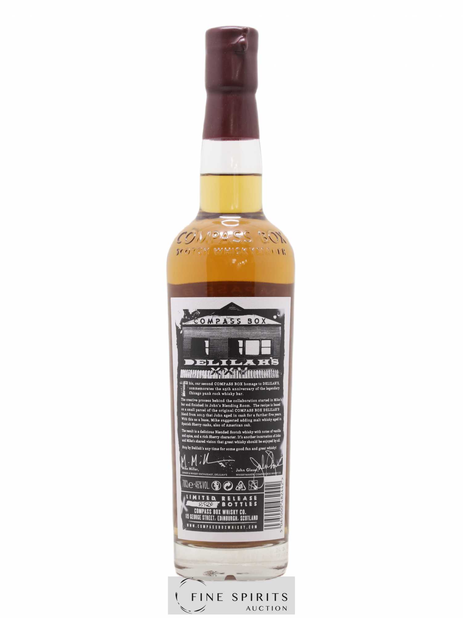 Delilah's Compass Box XXV American Oak and Sherry Cask Limited Edition - Lot de 1 bouteille - 1