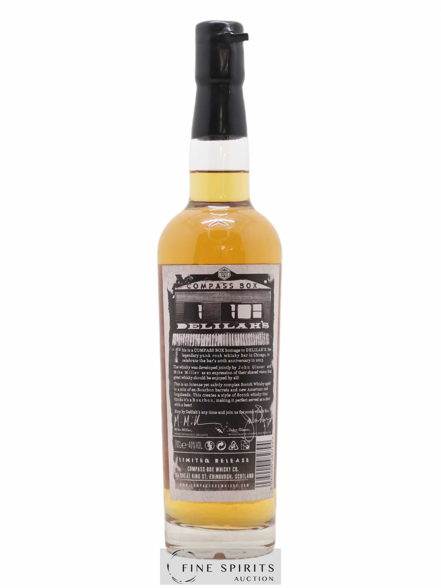 Delilah's Compass Box 20th Anniversary American Oak Aged Limited Release - Lot de 1 bouteille - 1
