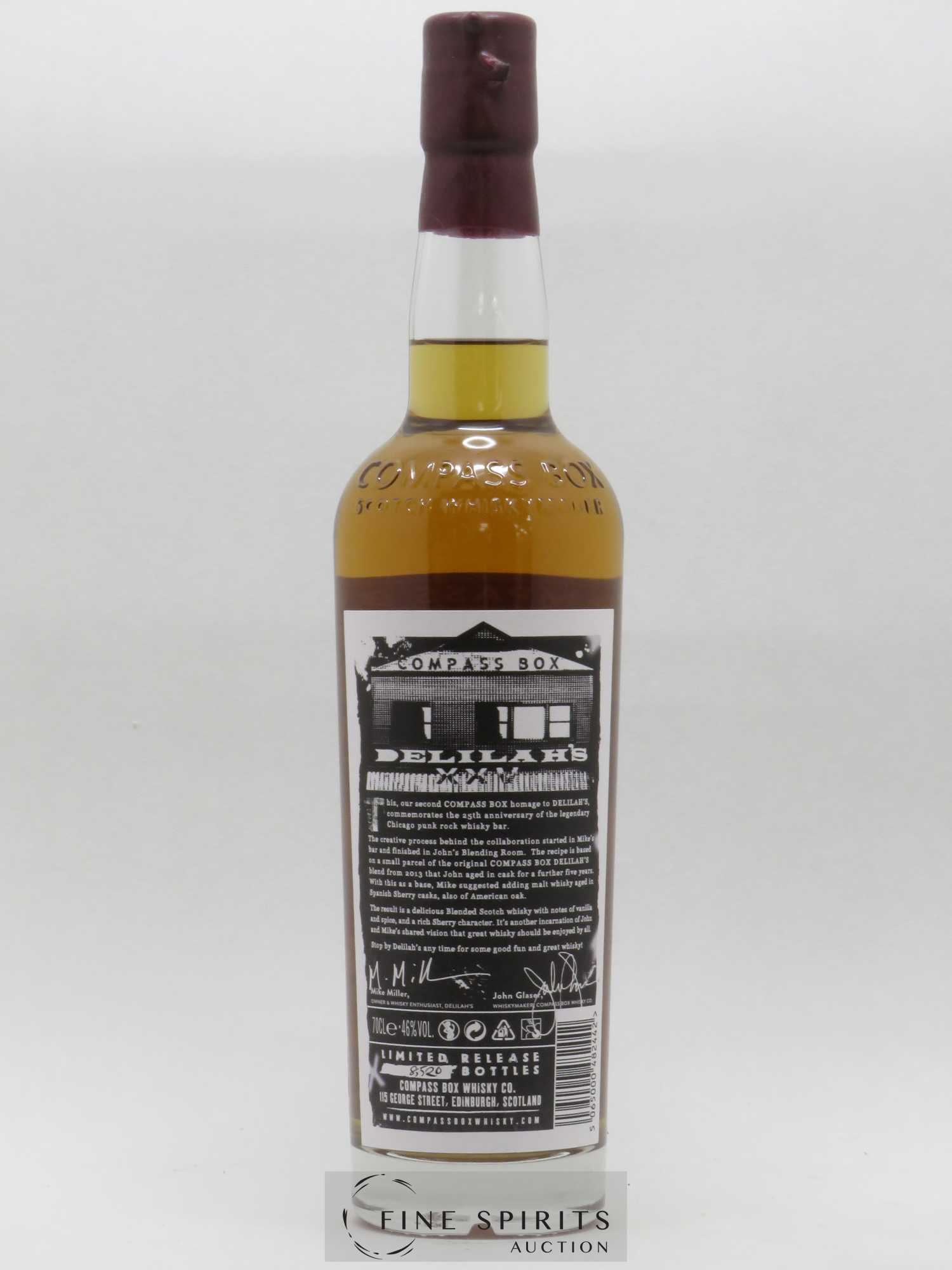 Delilah's Compass Box XXV American Oak and Sherry Cask Limited Edition - Lot de 1 bouteille - 1