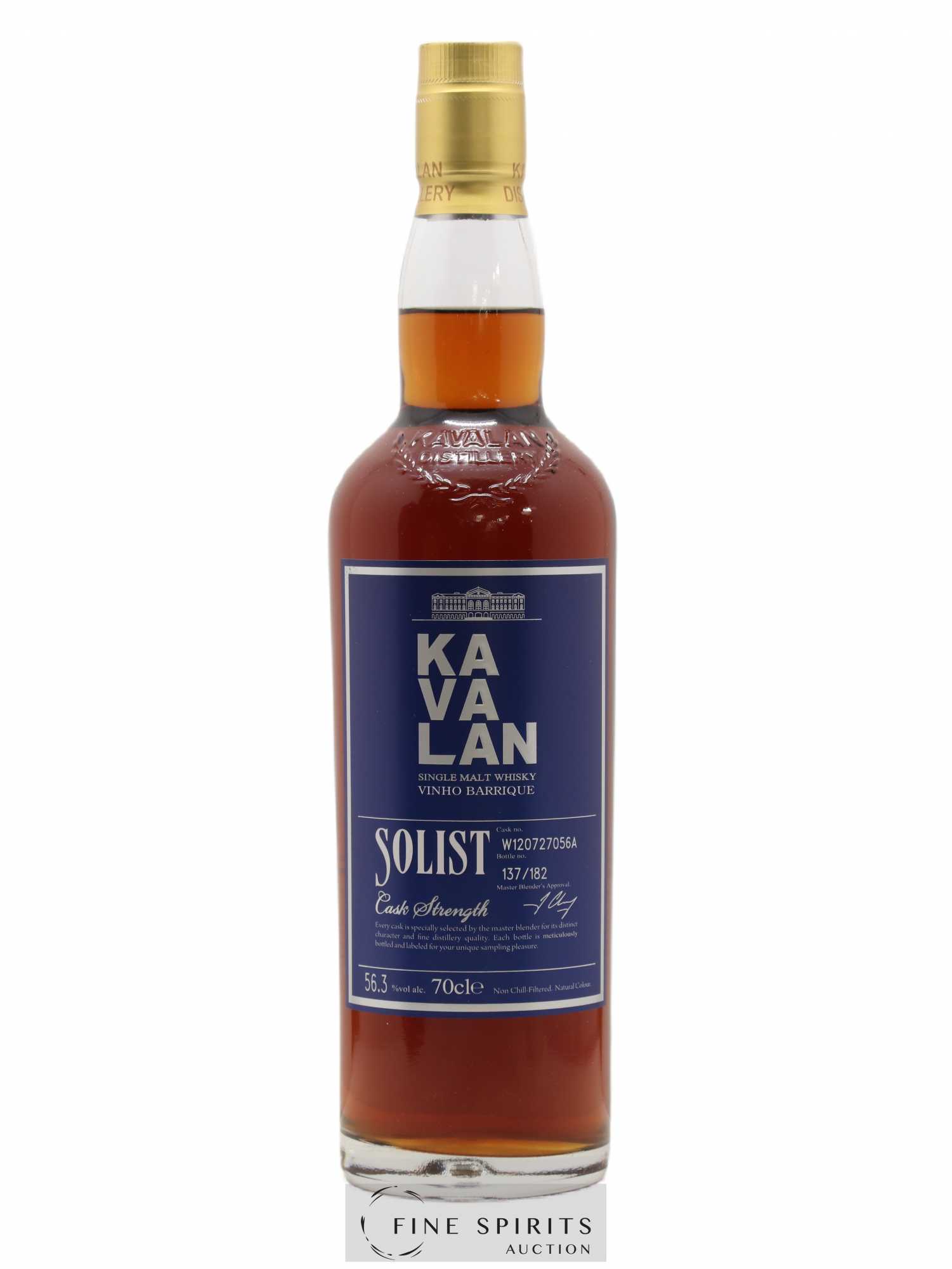 Kavalan Of. Solist Vinho Barrique Cask n°W120727056A - One of 182 - bottled 2018 Cask Strength - Posten von 1 Flasche - 1