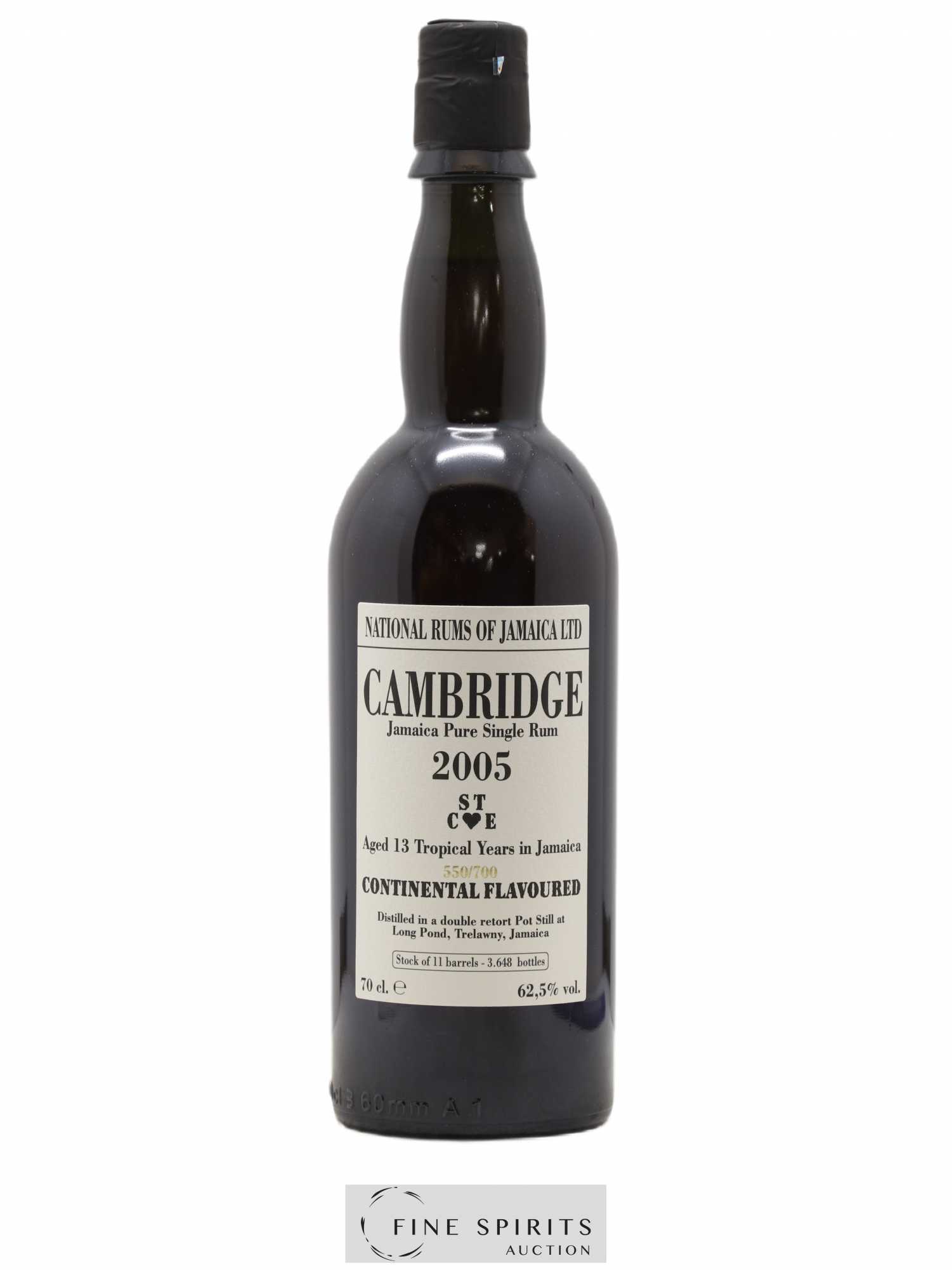 Cambridge 13 years 2005 Of. Mark ST C E - One of 3648 - bottled 2018 LM&V National Rums of Jamaica - Lot de 1 bouteille - 1