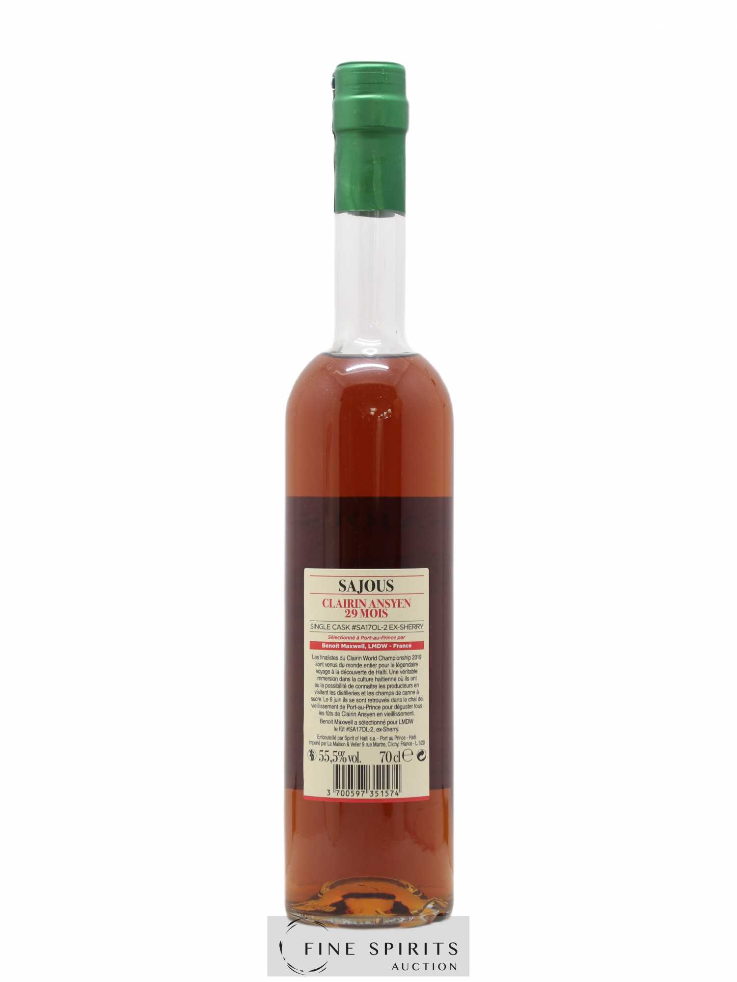 Sajous 2017 Velier 29 mois Cask n°SA17OL-2 ex-Sherry - bottled 2020 LMDW - Lot de 1 bouteille - 2