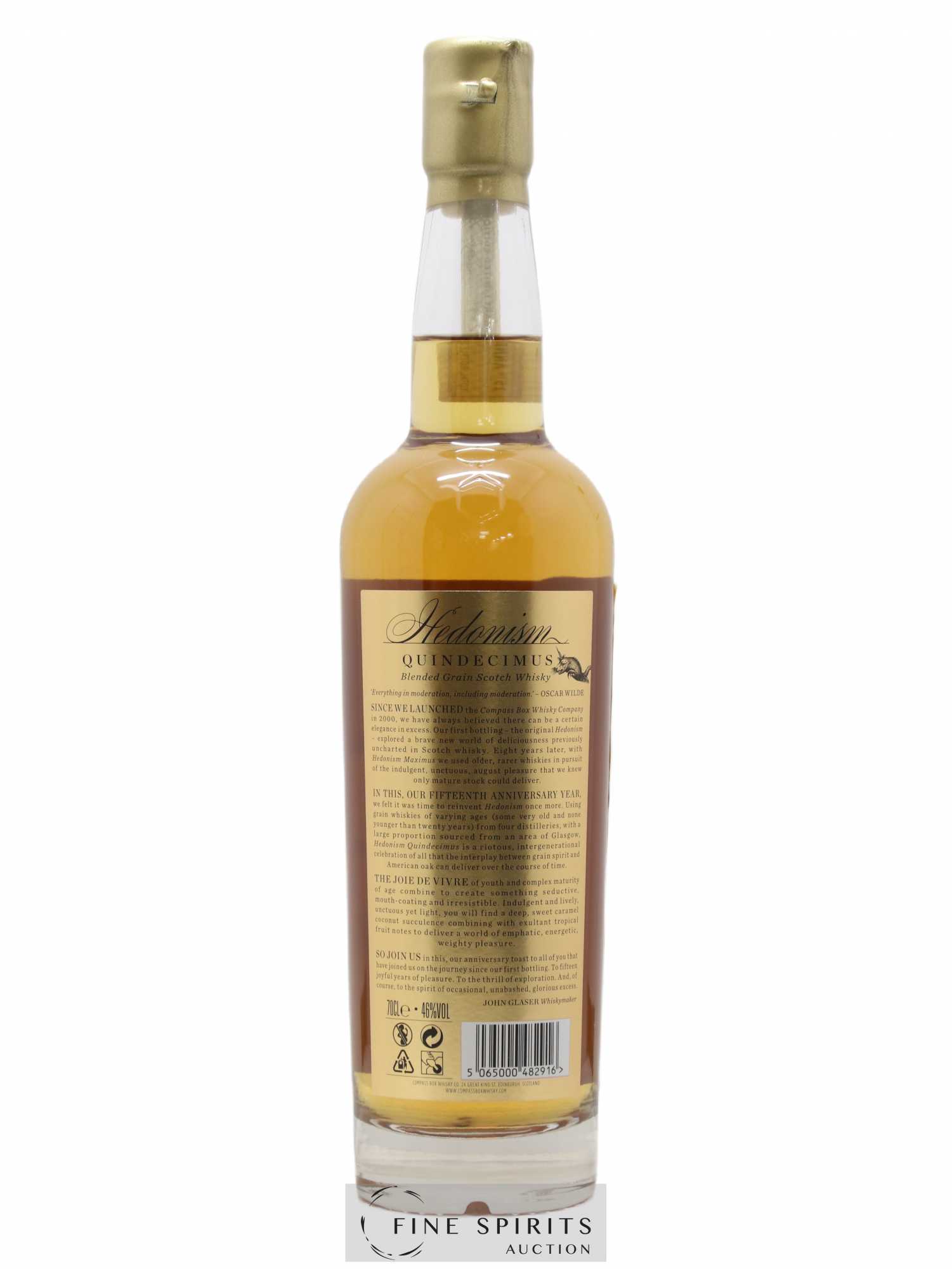 Hedonism Quindecimus Compass Box One of 5689 Limited Edition - Lot de 1 bouteille - 2