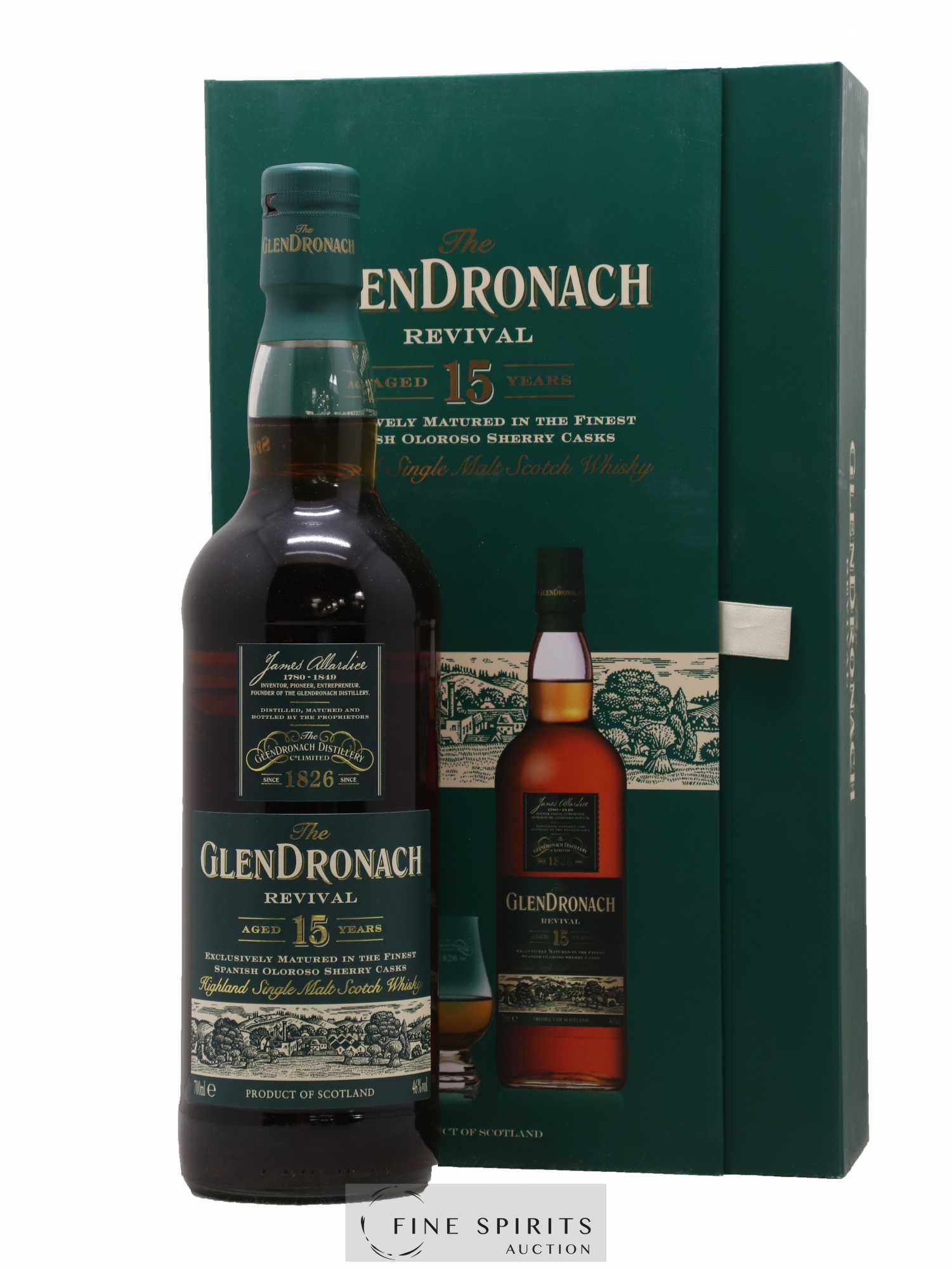 The Glendronach 15 years Of. Revival Spanish Oloroso Sherry Casks Coffret 2 glasses - Lot de 1 bouteille - 1