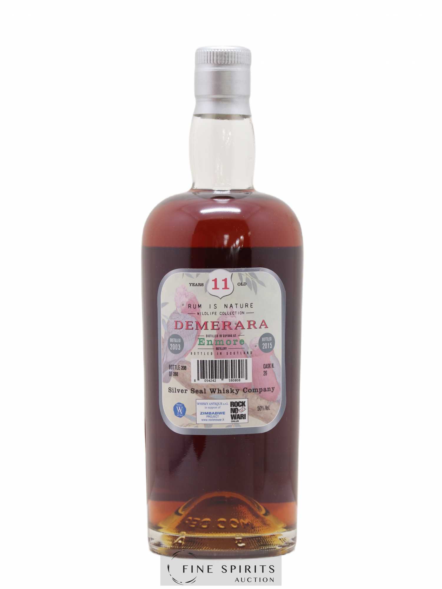 Enmore 11 years 2003 Silver Seal Whisky Company Rum is Nature Cask n°26 - One of 288 - bottled 2015 Whisky Antique - Lot de 1 bouteille - 2