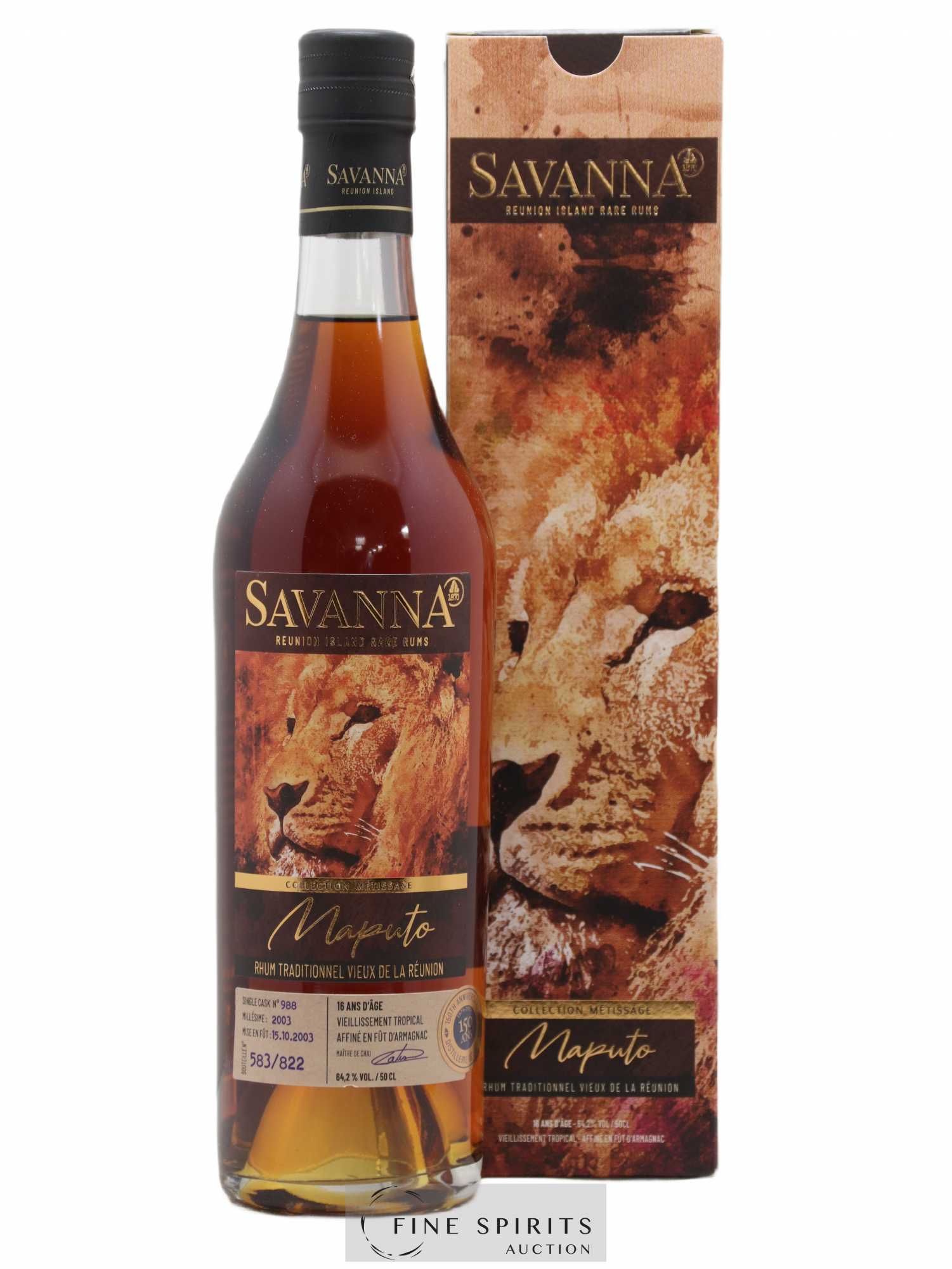 Savanna 16 years 2003 Of. Maputo Single Cask n°988 - One of 822 Collection Métissage - Lot of 1 bottle - 0