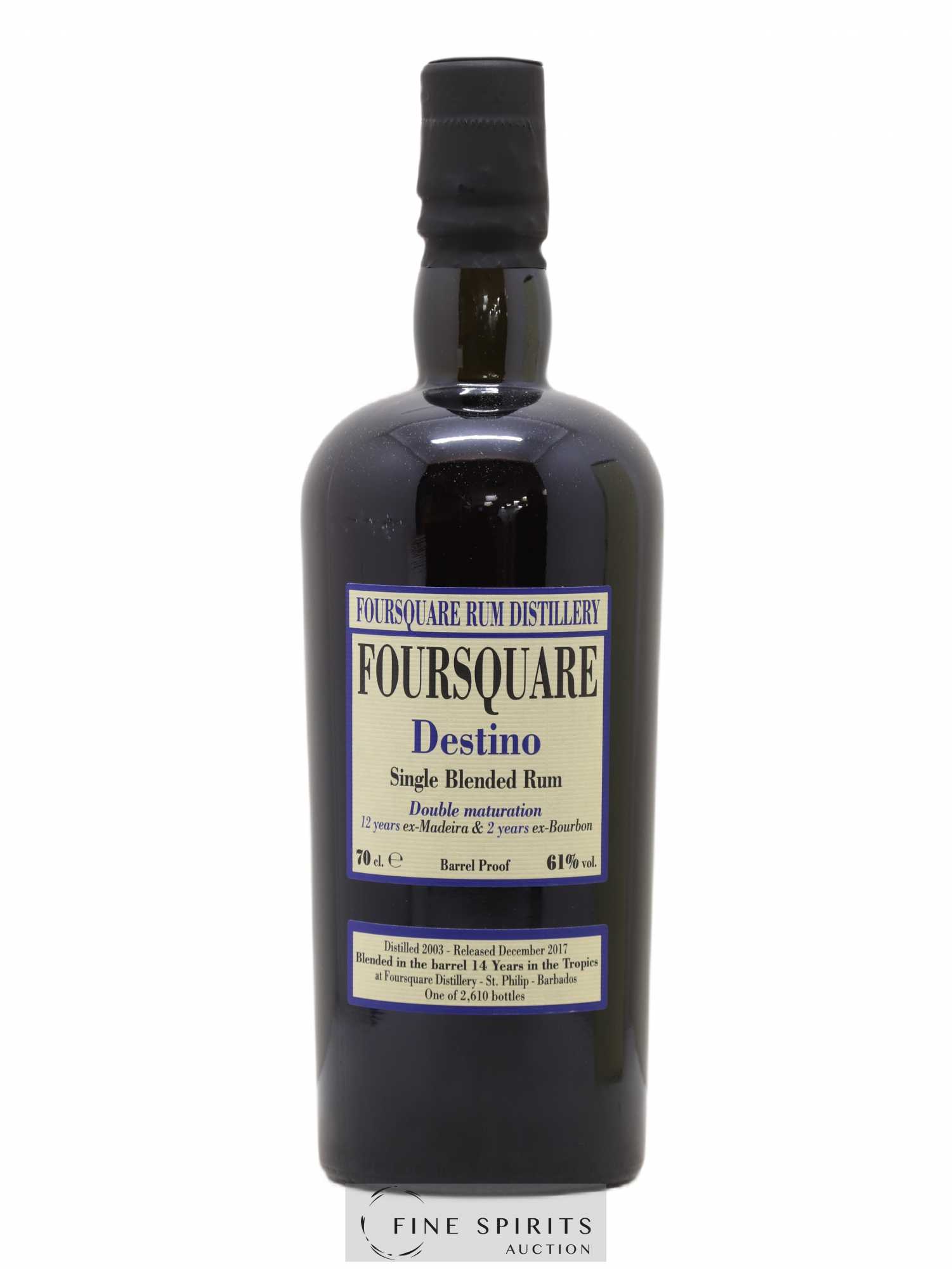 Foursquare 14 years 2003 Velier Destino Double Maturation - One of 2610 - bottled 2017 - Lot of 1 bottle - 1