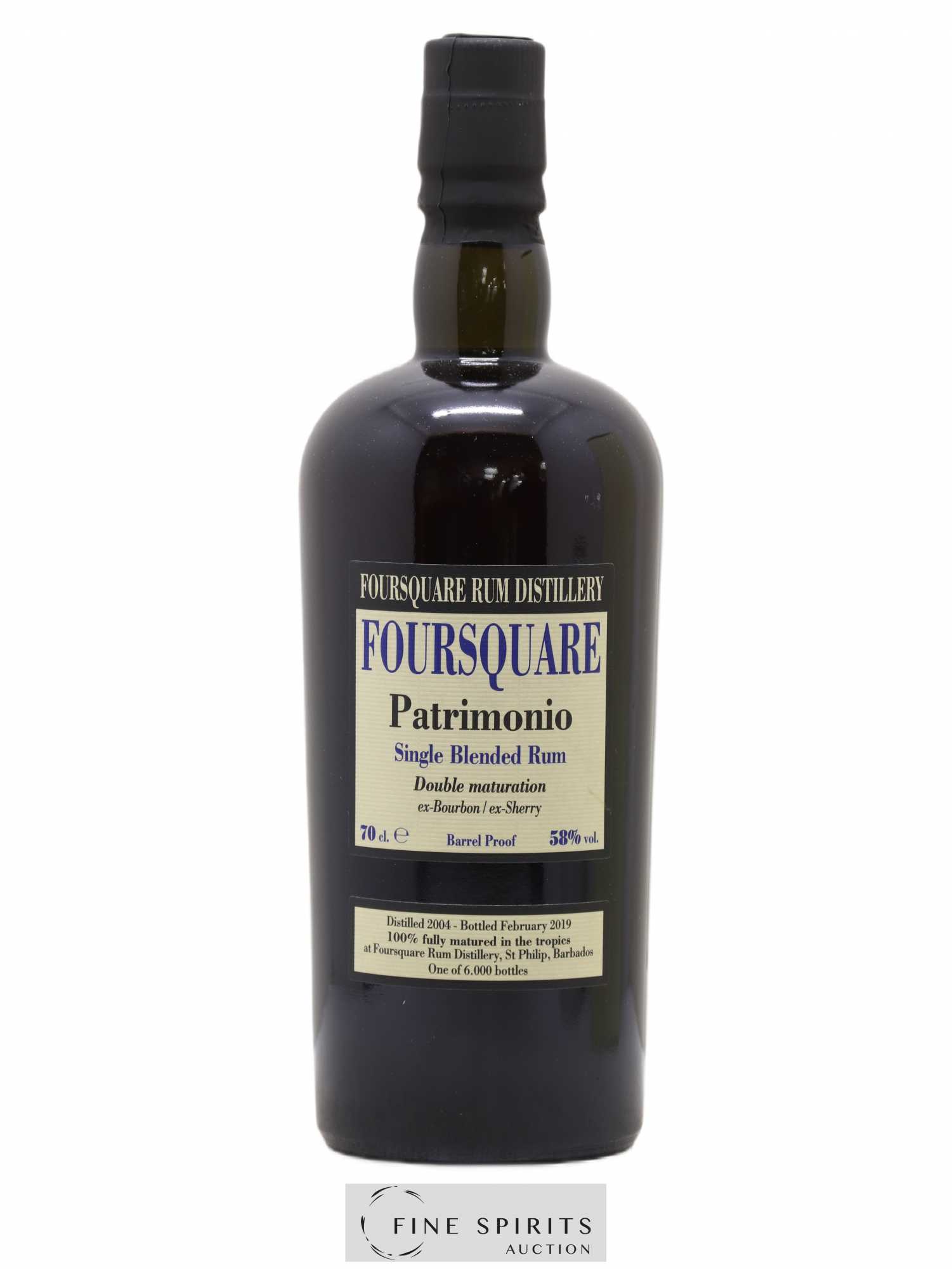 Foursquare 14 years 2004 Of. Patrimonio Double Maturation - One of 6000 - bottled 2019 Velier - Lot de 1 bouteille - 1