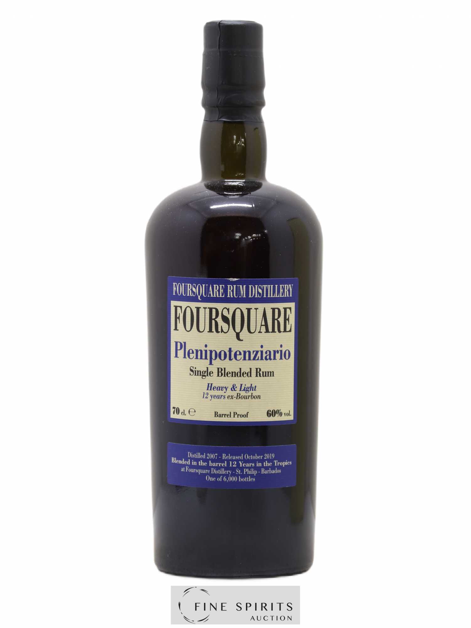 Foursquare 12 years 2007 Velier Plenipotenziario Barrel Proof - One of 6000 - bottled 2019 - Lot of 1 bottle - 1