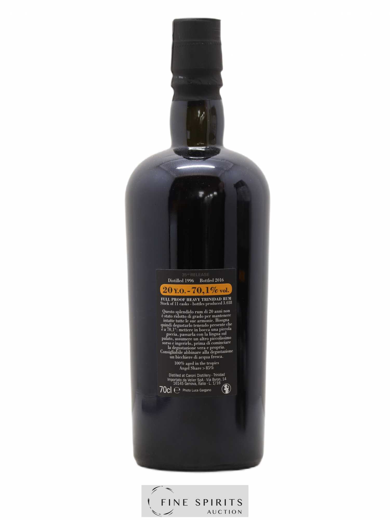 Caroni 20 years 1996 Velier Trespassers 35th Release - 3038 bottles - bottled 2016 Full Proof - Lot de 1 bouteille - 2