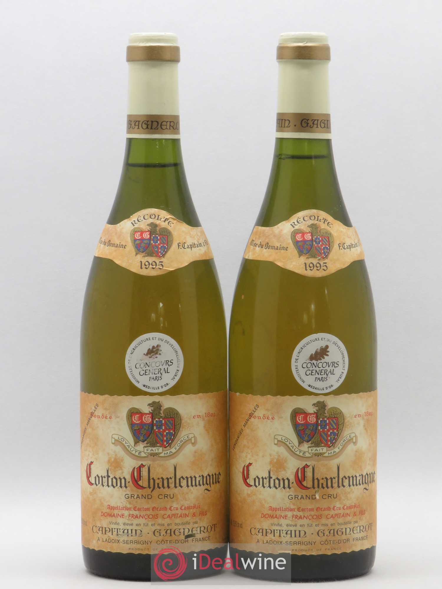 Corton-Charlemagne Grand Cru Maison Capitain Gagnerot 1995 - Posten von 2 Flaschen - 0