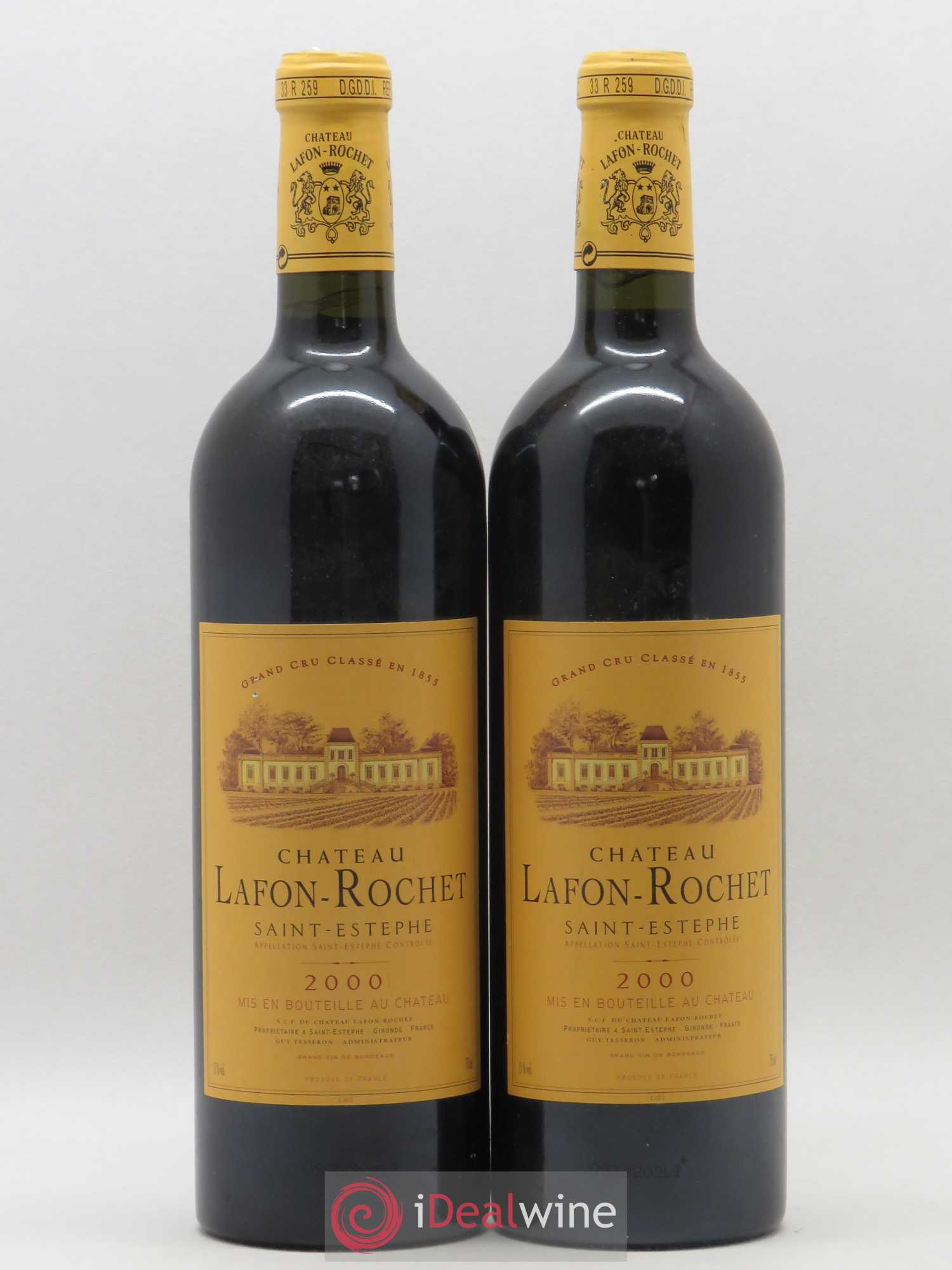 Château Lafon Rochet 4ème Grand Cru Classé 2000 - Lot de 2 bouteilles - 0