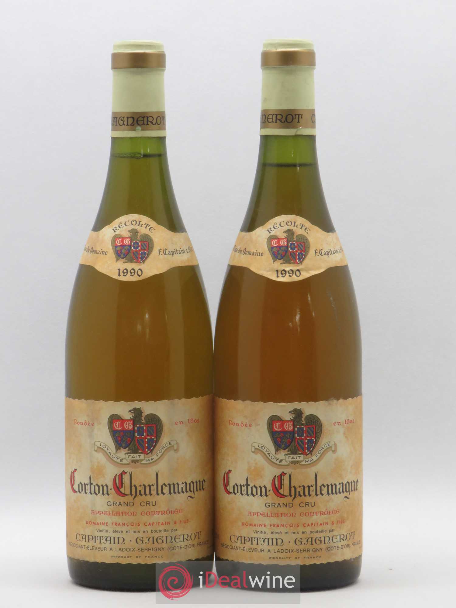Corton-Charlemagne Grand Cru Maison Capitain Gagnerot 1990 - Lotto di 2 bottiglie - 0