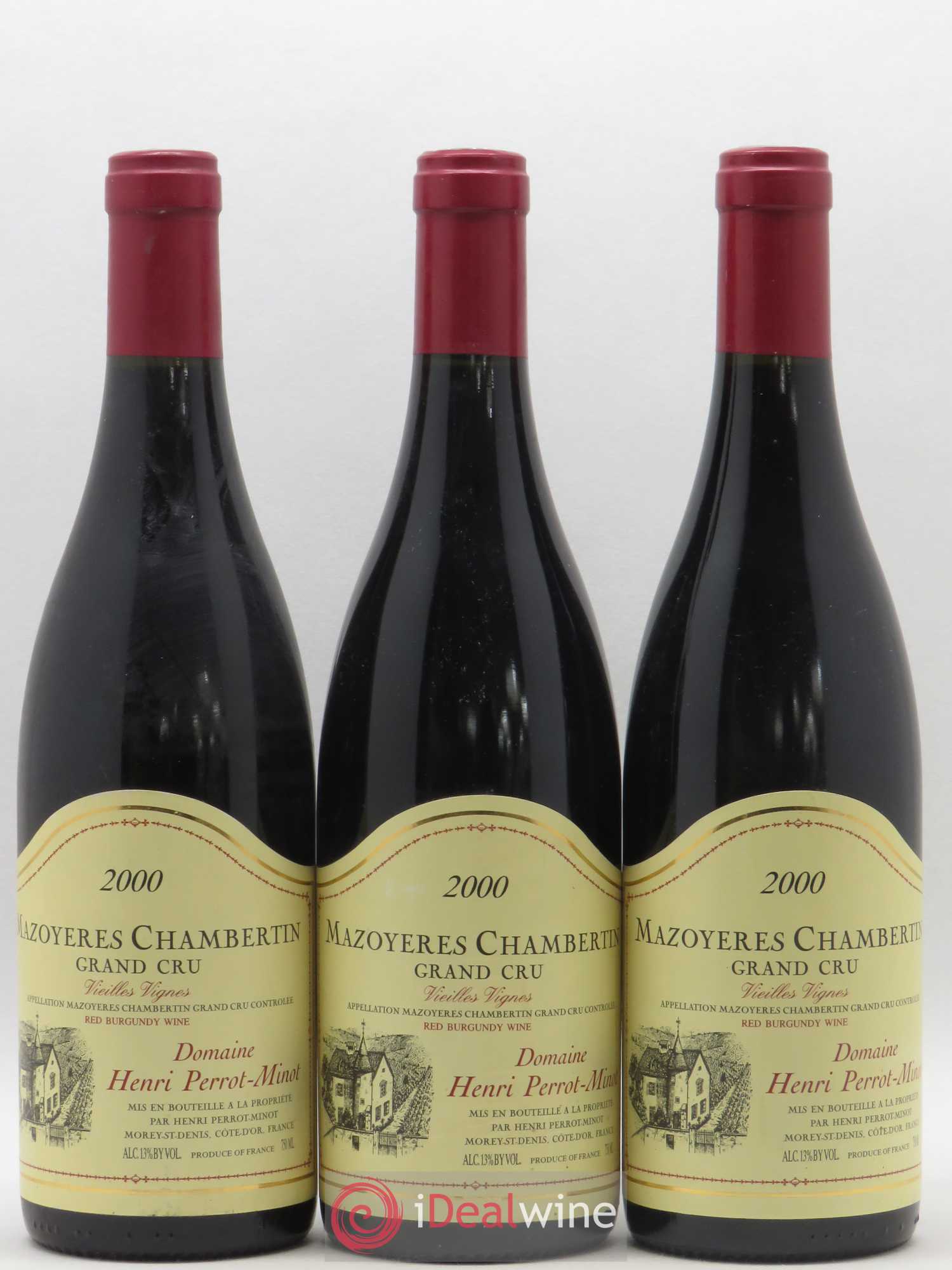 Mazoyères-Chambertin Grand Cru Vieilles Vignes Perrot-Minot 2000 - Lot de 3 bouteilles - 0