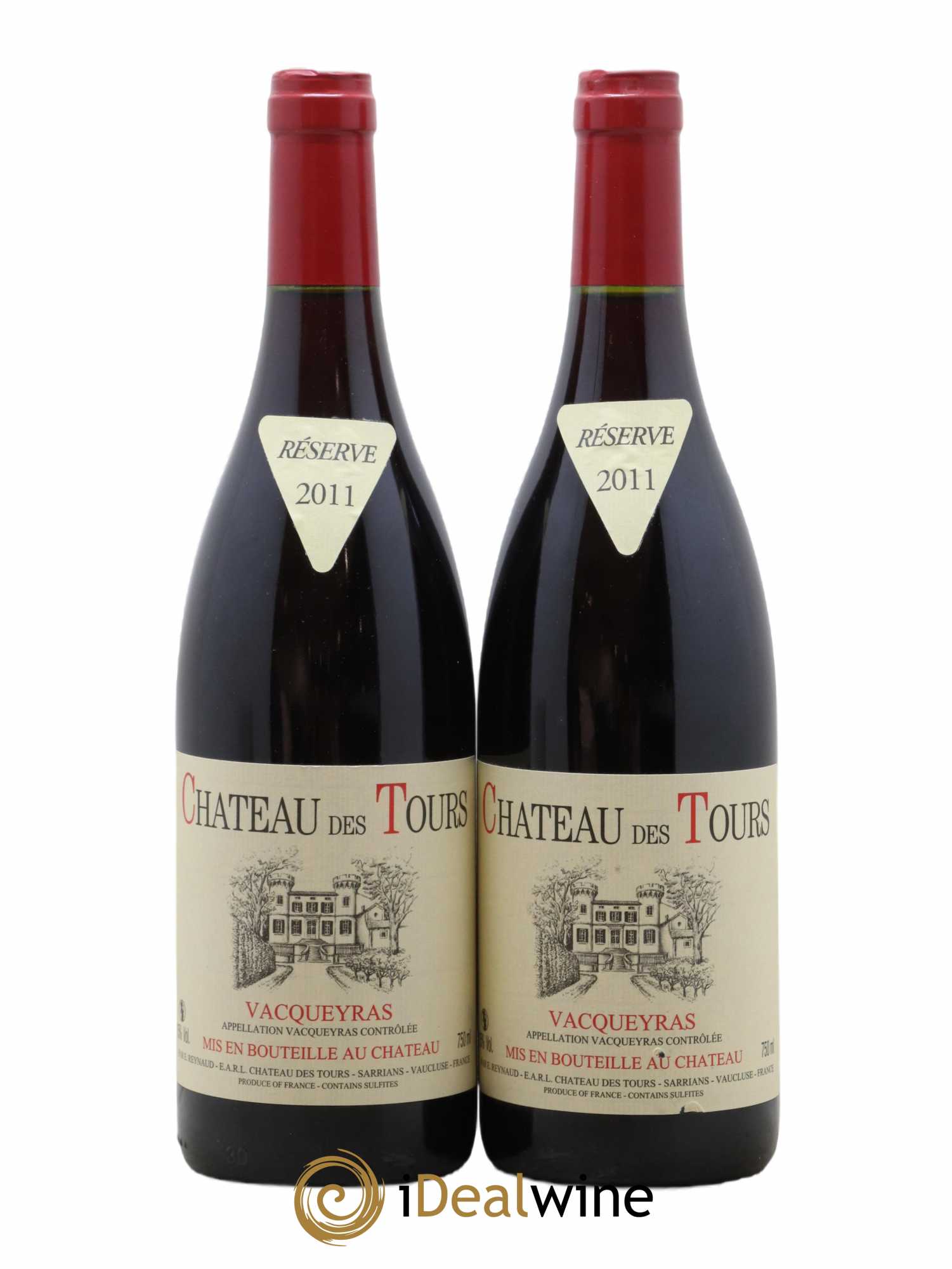 Vacqueyras Château des Tours Emmanuel Reynaud 2011 - Lot de 2 bouteilles - 0
