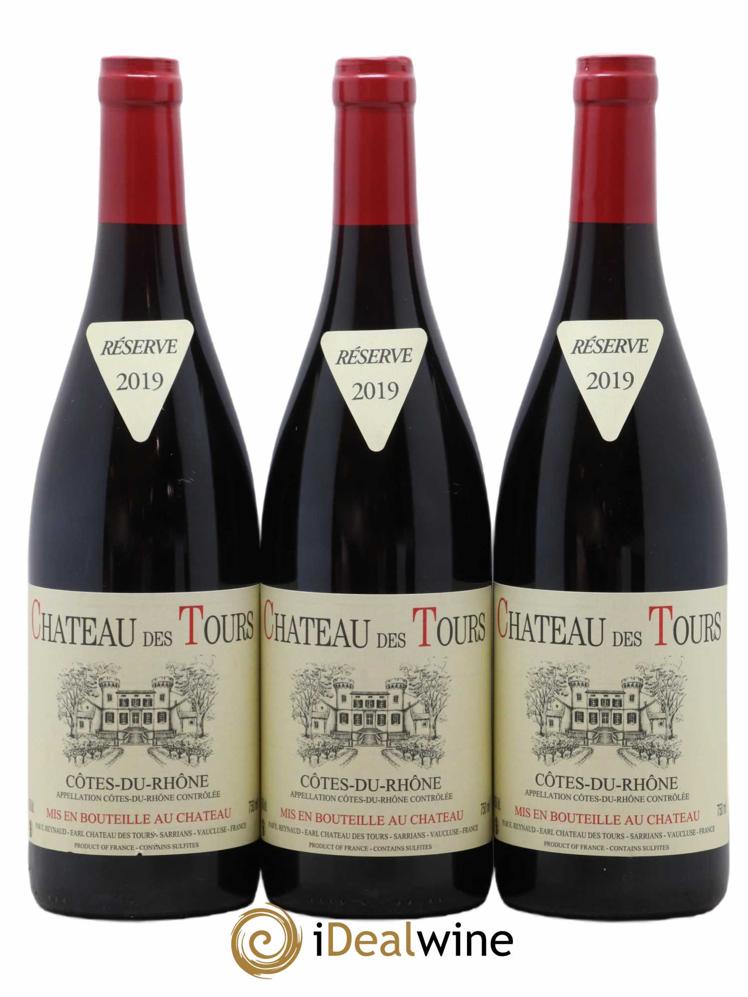 Côtes-du-Rhône Château des Tours Emmanuel Reynaud 2019 - Lot de 3 bouteilles - 0