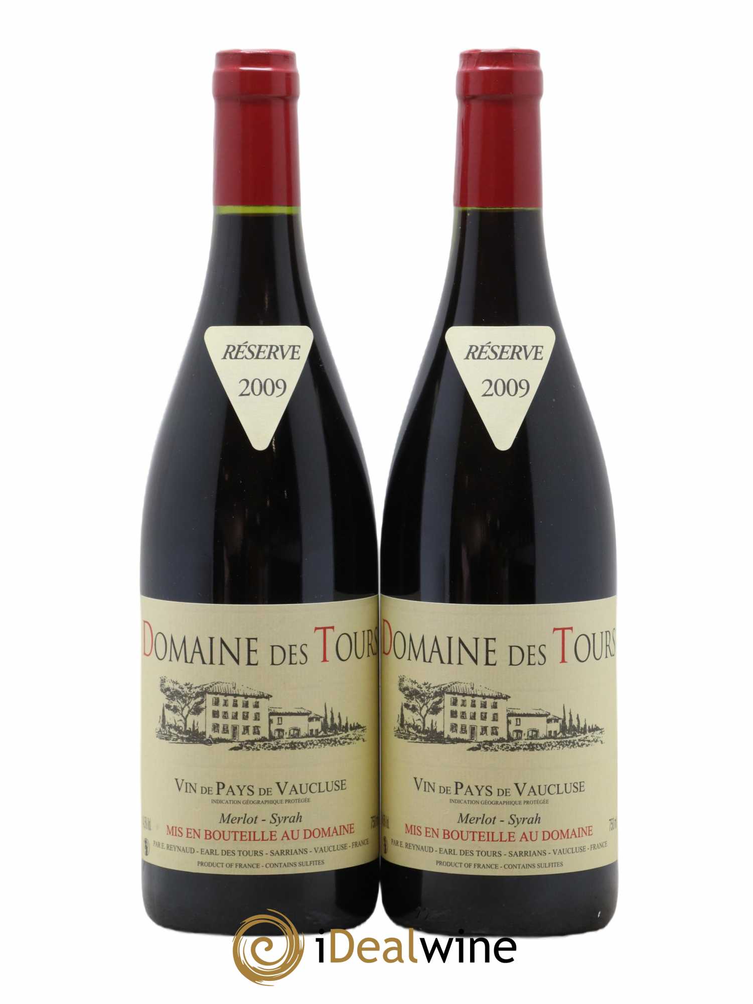 Vaucluse Domaine des Tours Merlot-Syrah Emmanuel Reynaud 2009 - Lot de 2 bouteilles - 0