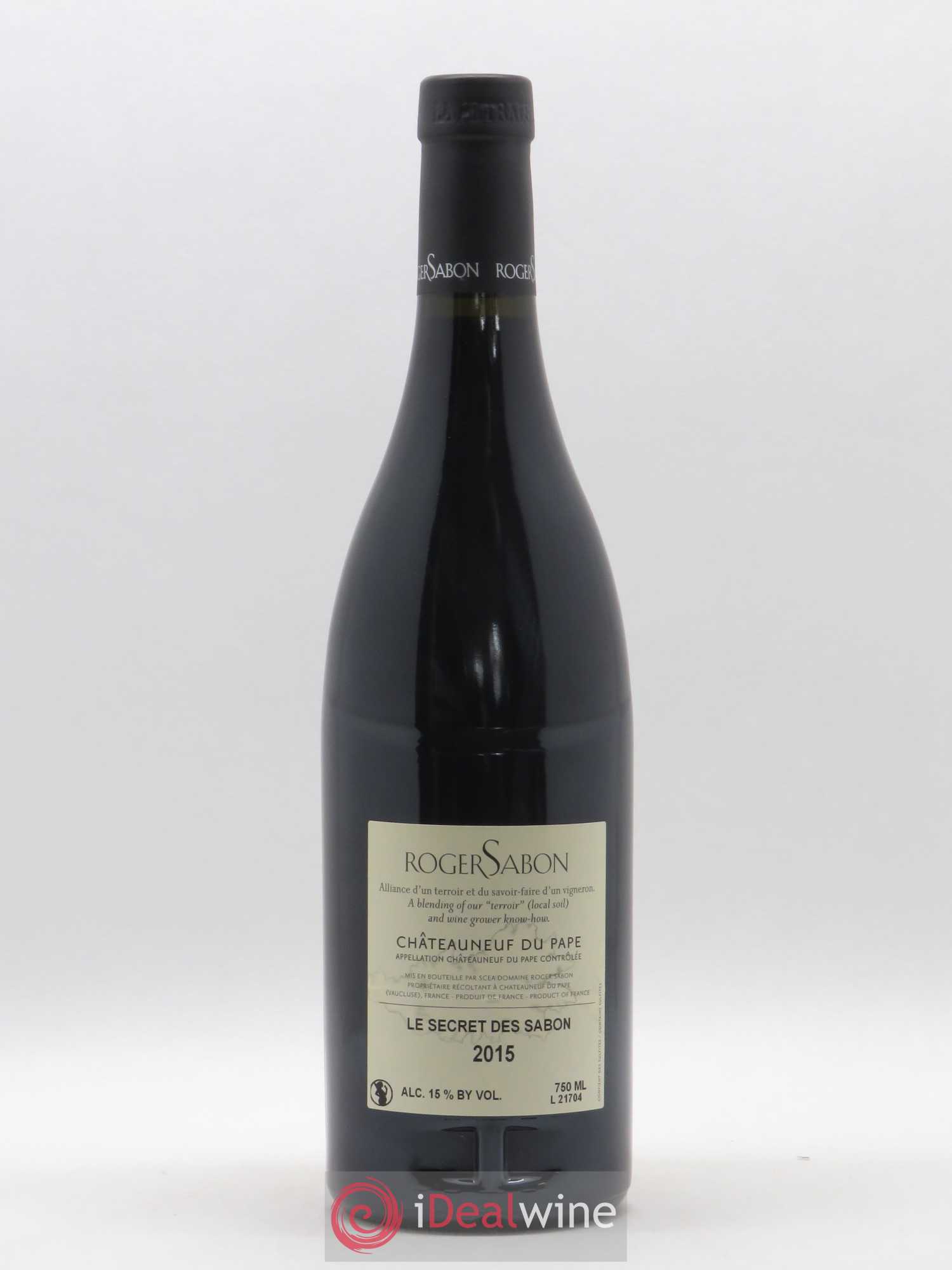 Châteauneuf-du-Pape Le Secret des Sabon Domaine Roger Sabon 2015 - Lot de 1 bouteille - 1