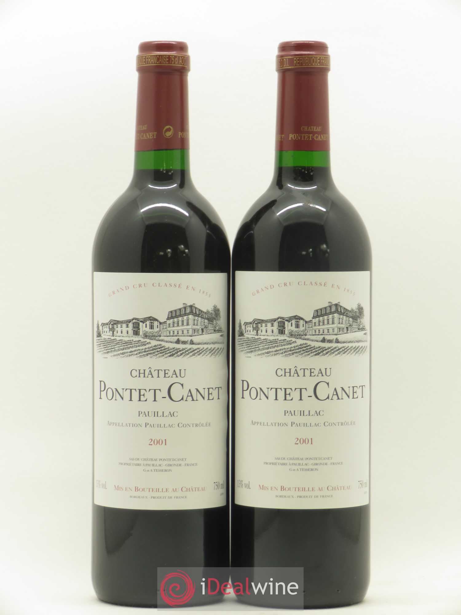 Château Pontet Canet 5ème Grand Cru Classé 2001 - Lot de 2 bouteilles - 0
