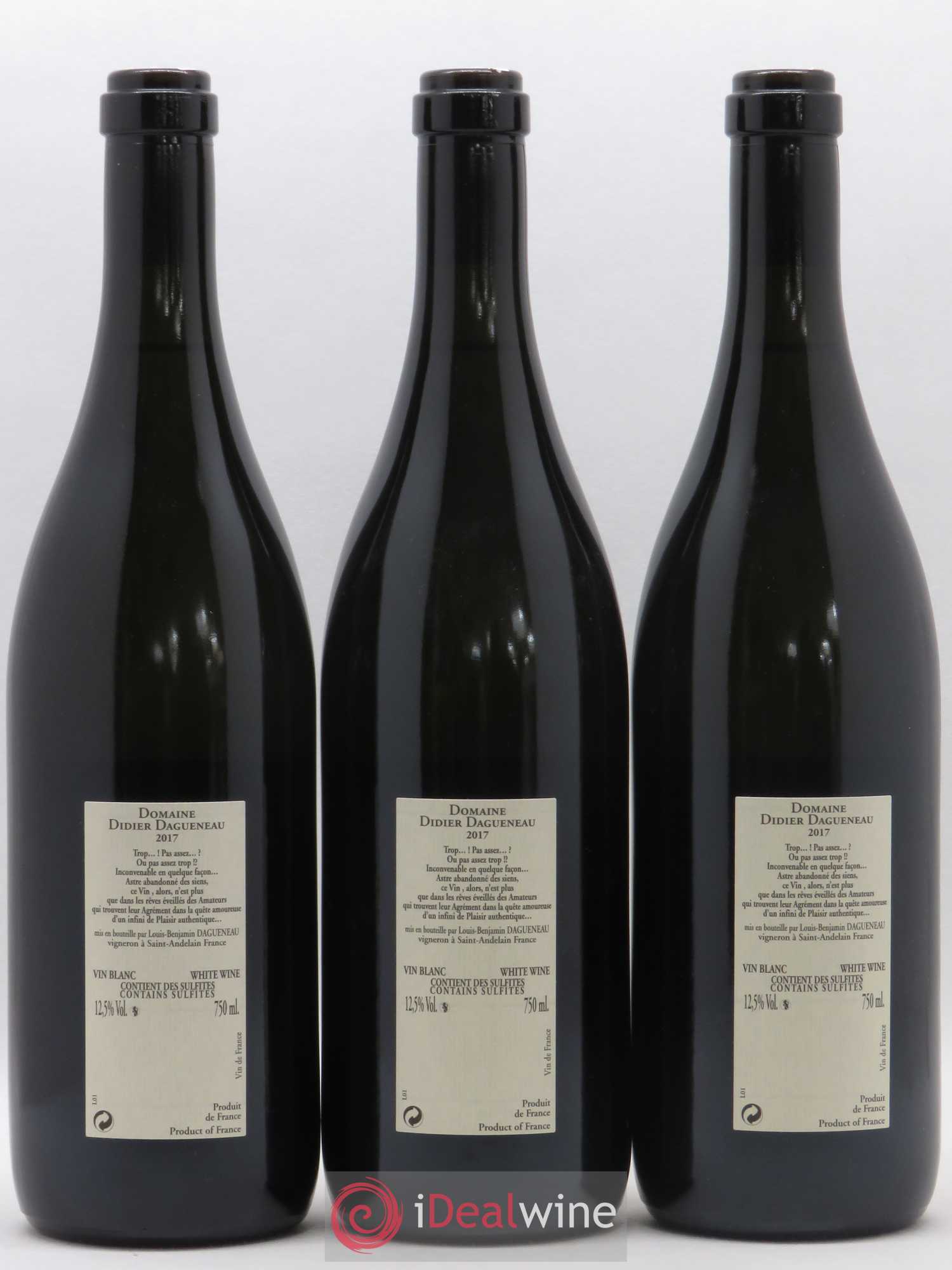Vin de France Blanc Fumé Dagueneau (Domaine Didier - Louis-Benjamin) 2017 - Lot de 3 bouteilles - 1