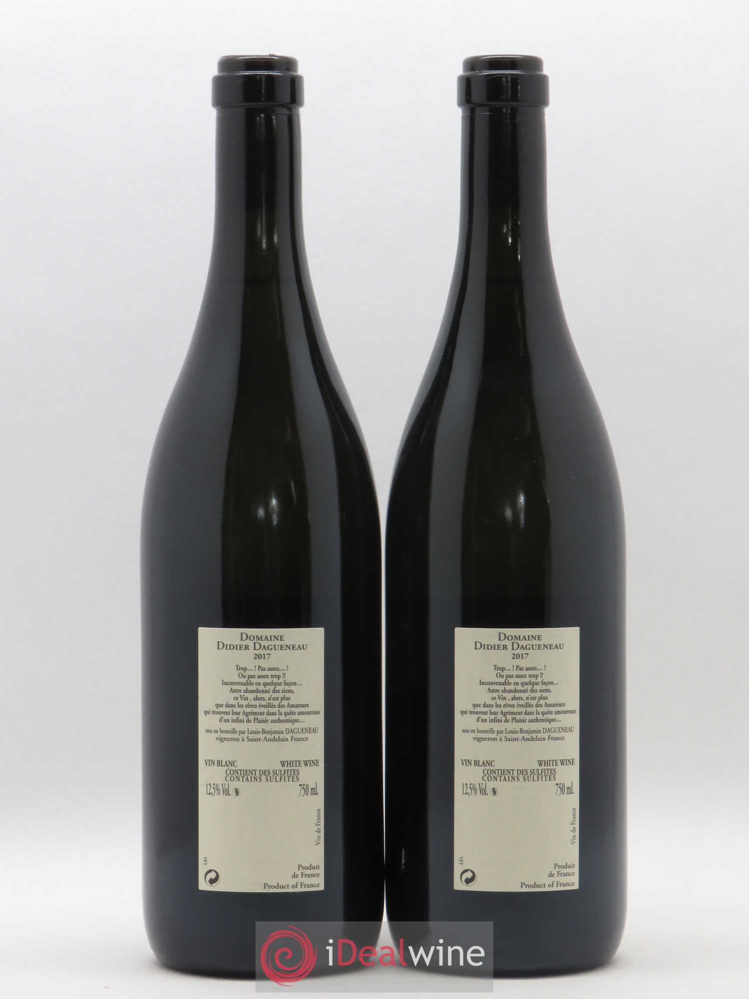 Vin de France Blanc Fumé Dagueneau (Domaine Didier - Louis-Benjamin) 2017 - Lot de 2 bouteilles - 1
