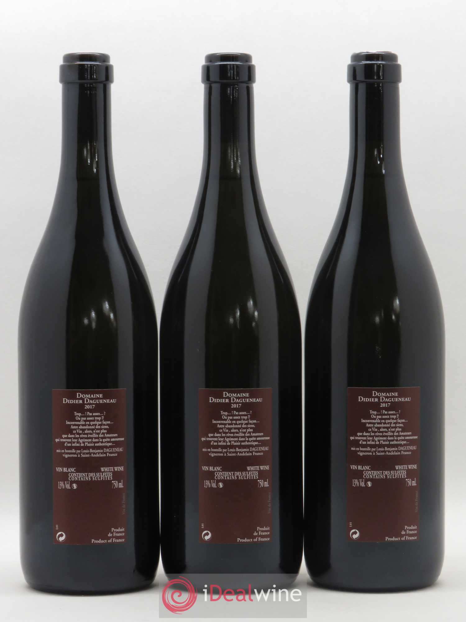 Vin de France Pur Sang Dagueneau 2017 - Posten von 3 Flaschen - 1