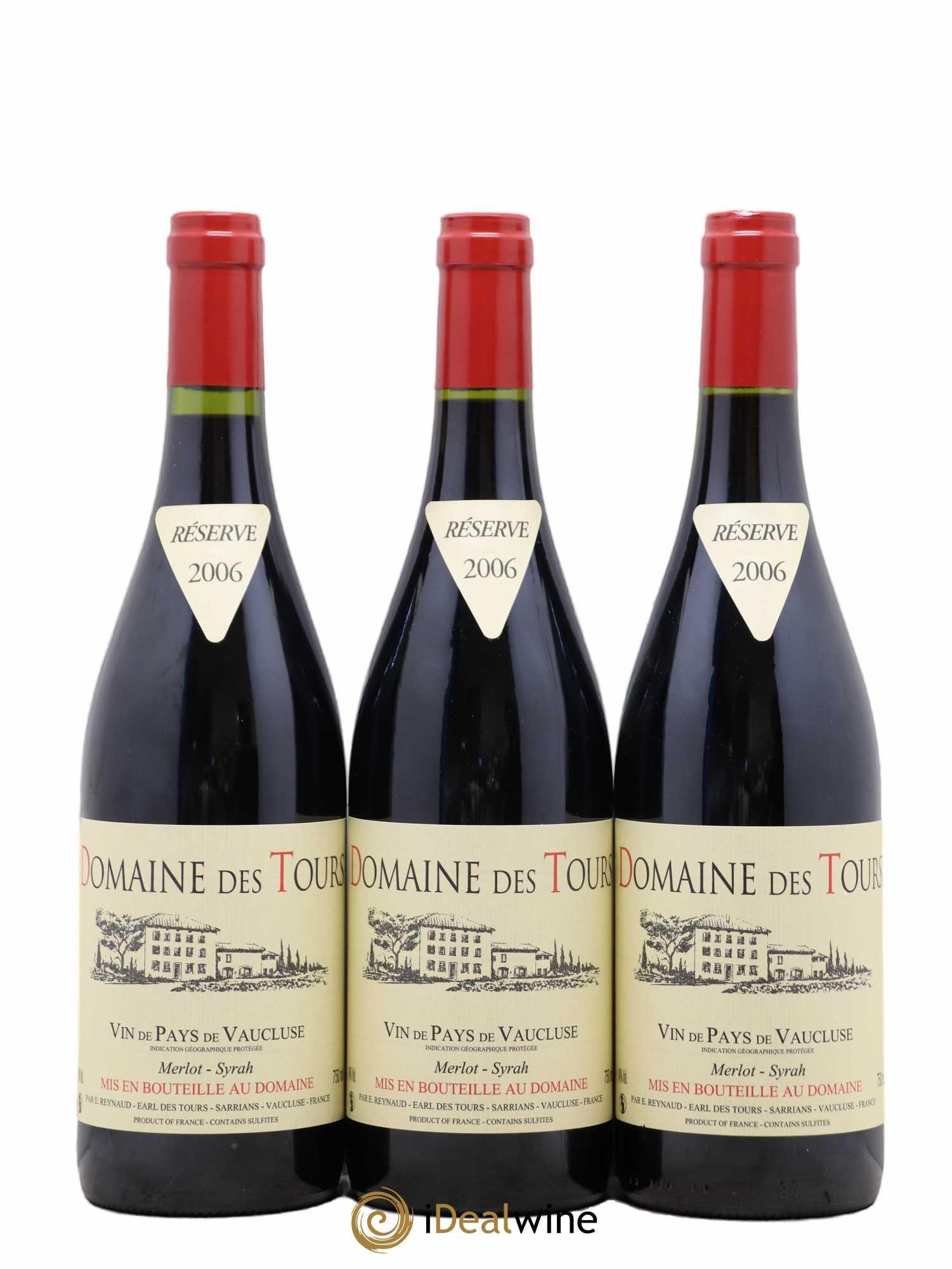 Vaucluse Domaine des Tours Merlot-Syrah Emmanuel Reynaud 2006 - Lot de 6 bouteilles - 1