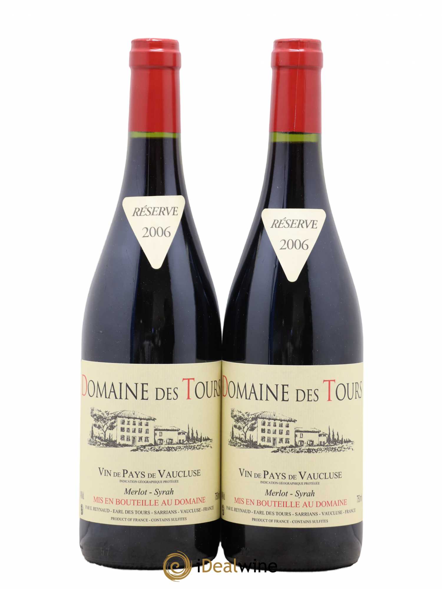 Vaucluse Domaine des Tours Merlot-Syrah Emmanuel Reynaud 2006 - Lot de 2 bouteilles - 0