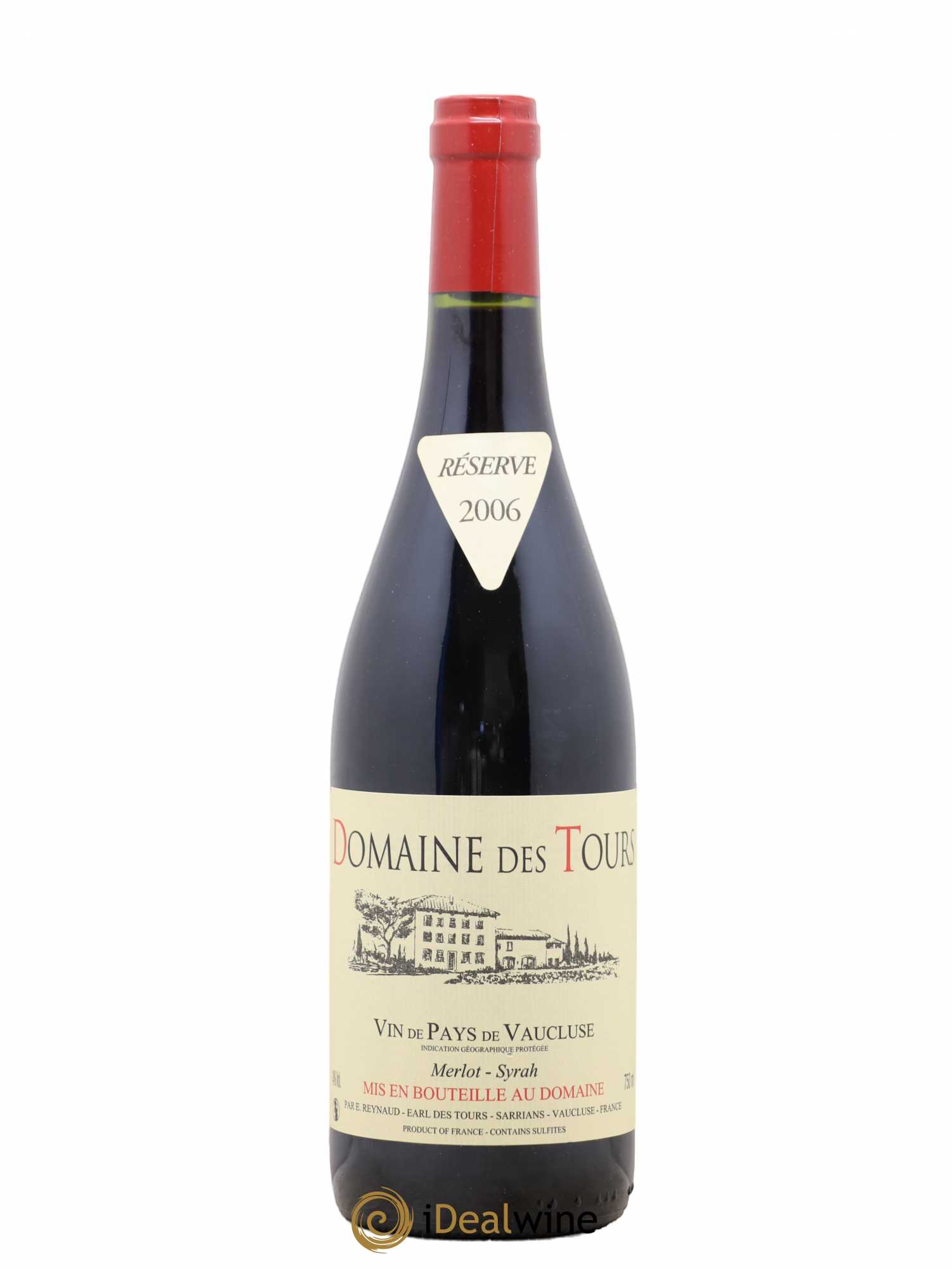 Vaucluse Domaine des Tours Merlot-Syrah Emmanuel Reynaud 2006 - Lot de 1 bouteille - 0