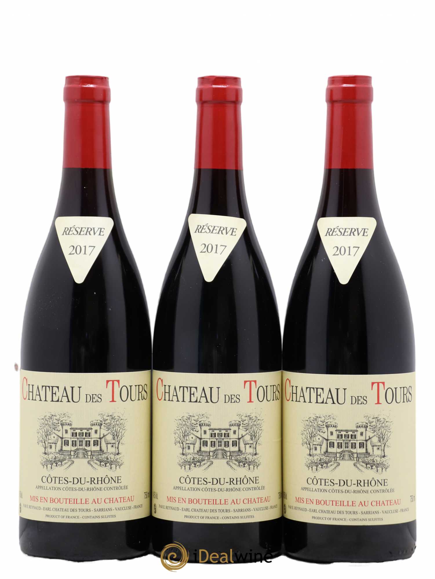 Côtes-du-Rhône Château des Tours Emmanuel Reynaud 2017 - Lot de 3 bouteilles - 0