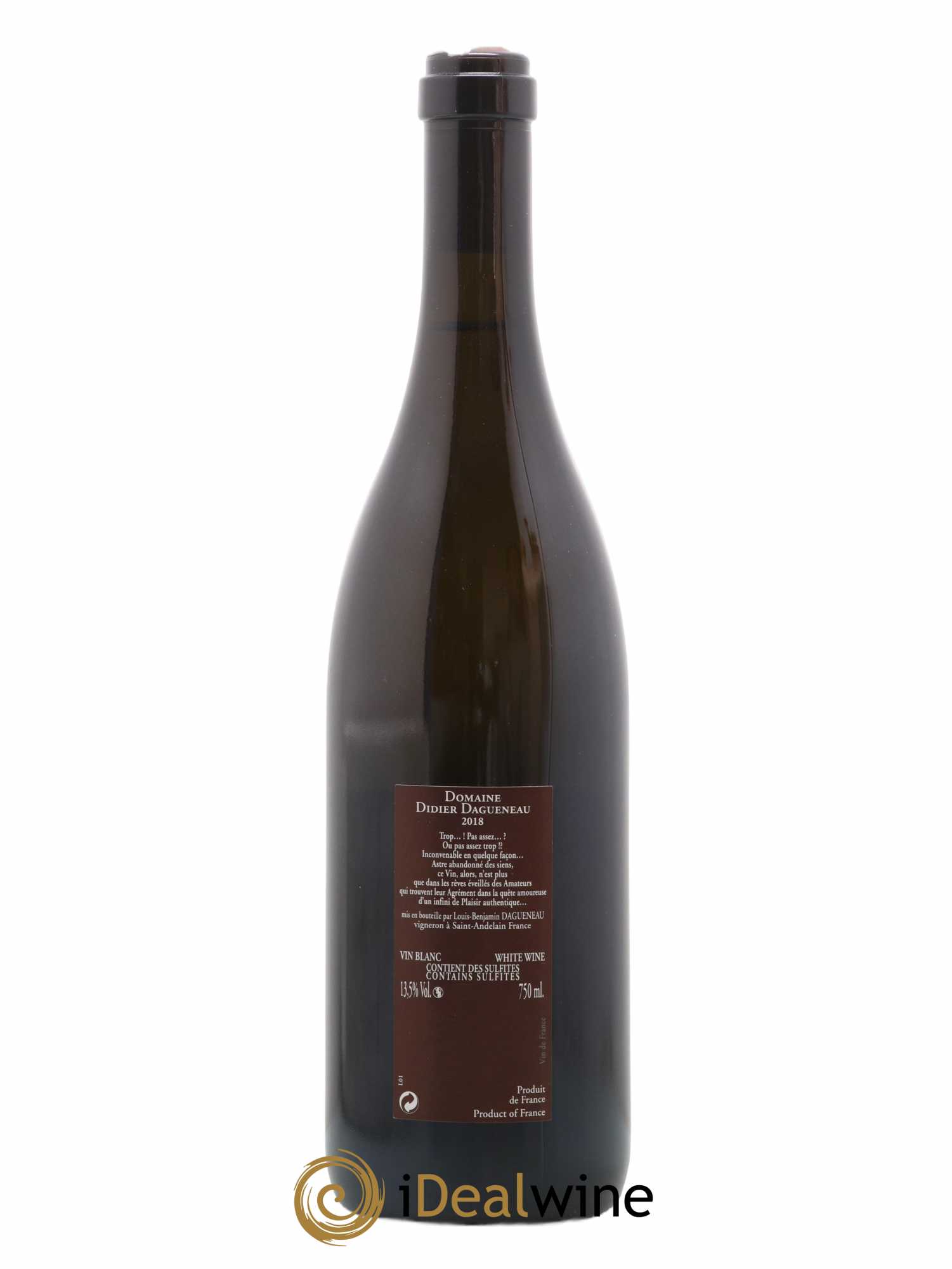 Vin de France (anciennement Pouilly-Fumé) Pur Sang Dagueneau (Domaine Didier - Louis-Benjamin) 2018 - Lot de 1 bouteille - 1