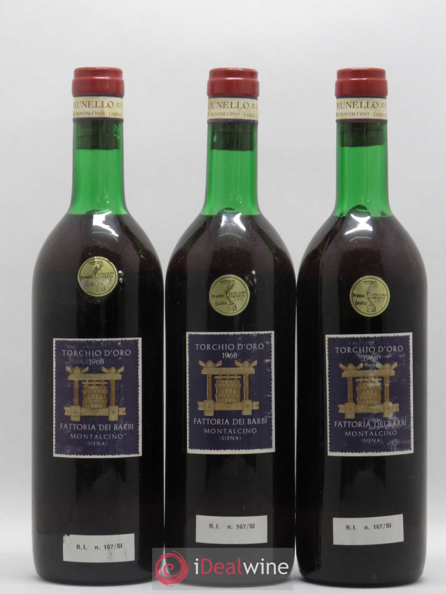 Brunello di Montalcino Torchio D'Oro Fattoria Dei Barbi 1969 - Lotto di 3 bottiglie - 1