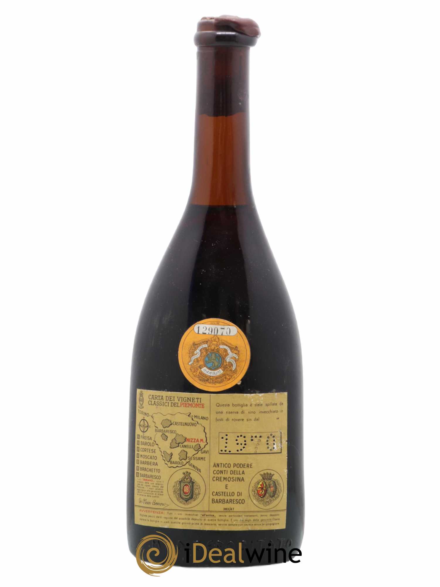 Barolo Conti Della Cremosina Bersano 1970 - Lot de 1 bouteille - 1
