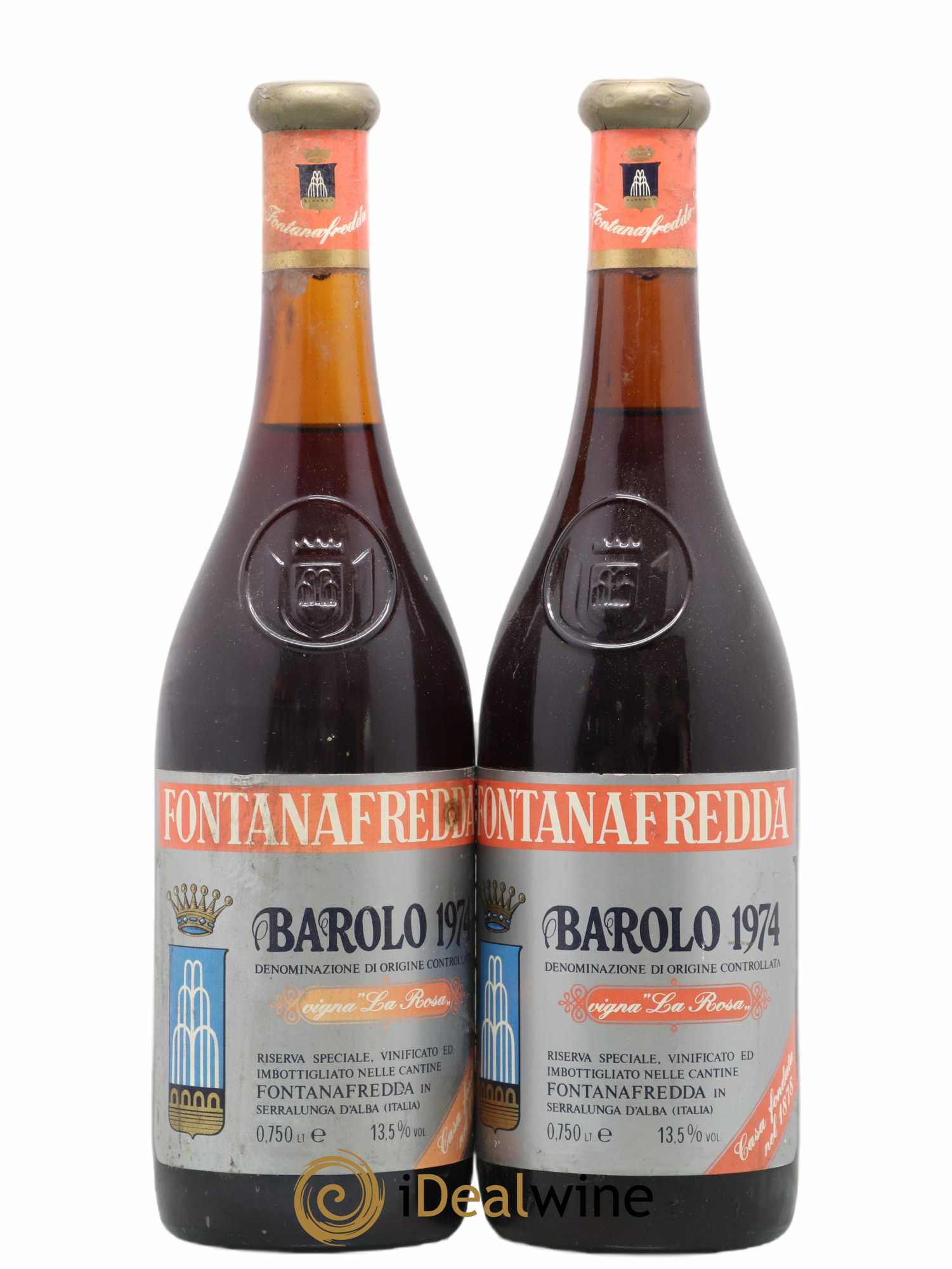 Barolo Vigna La Rosa Fontanafredda 1974 - Posten von 2 Flaschen - 0
